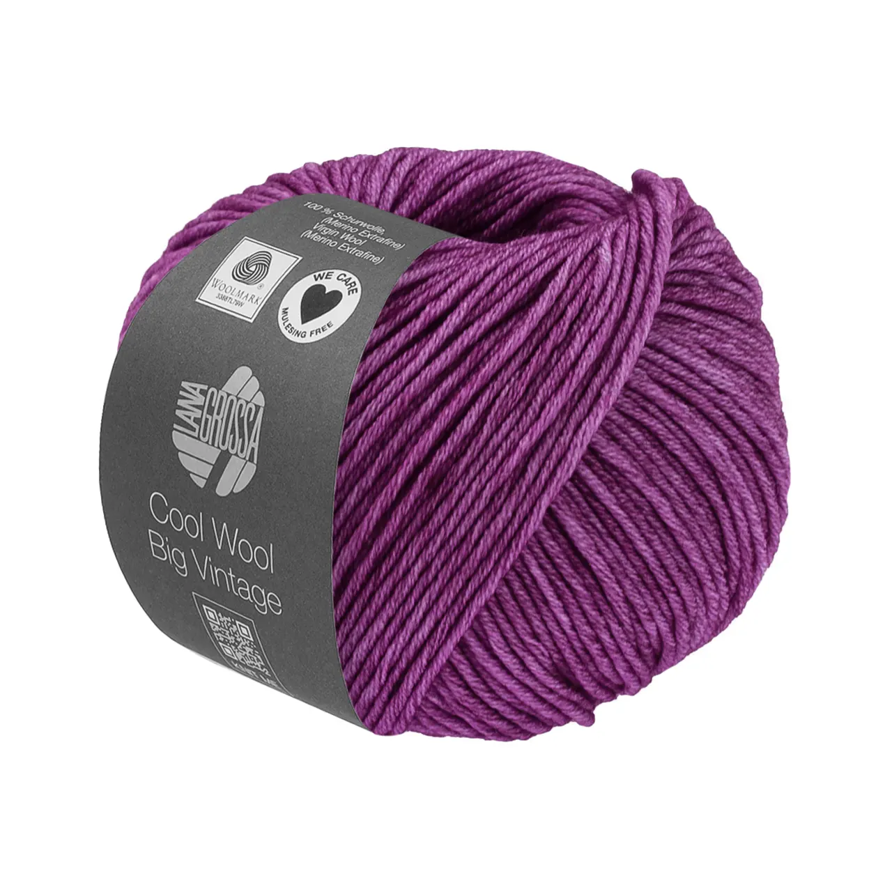 Cool Wool Big Vintage 7194 Rotviolett von Lana Grossa. Klassiker aus purer extrafeiner Merinowolle mit Ton-in-Ton Farbeffekt waschmaschinenfest und filzfrei (We Care).