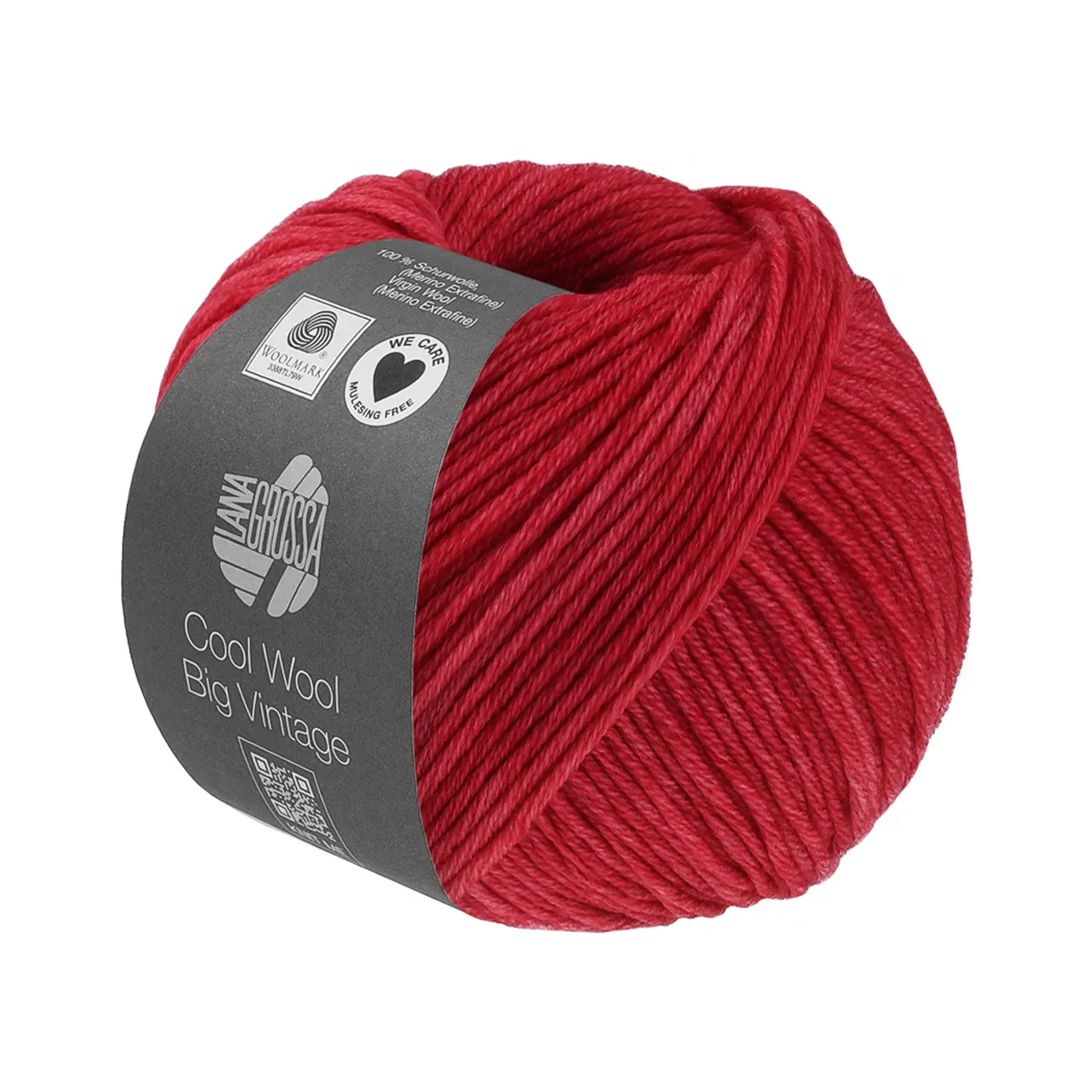 Cool Wool Big Vintage 7195 Rot von Lana Grossa. Klassiker aus purer extrafeiner Merinowolle mit Ton-in-Ton Farbeffekt waschmaschinenfest und filzfrei (We Care).