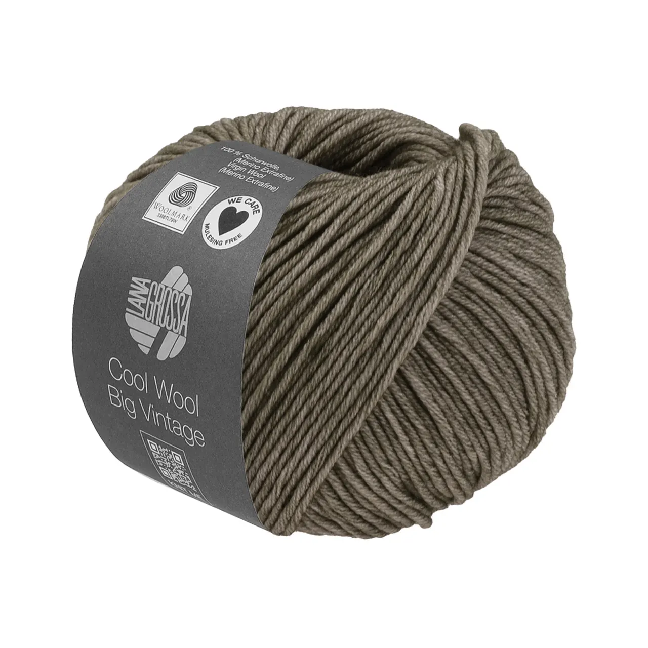 Cool Wool Big Vintage 7196 Graugrün von Lana Grossa. Klassiker aus purer extrafeiner Merinowolle mit Ton-in-Ton Farbeffekt waschmaschinenfest und filzfrei (We Care).