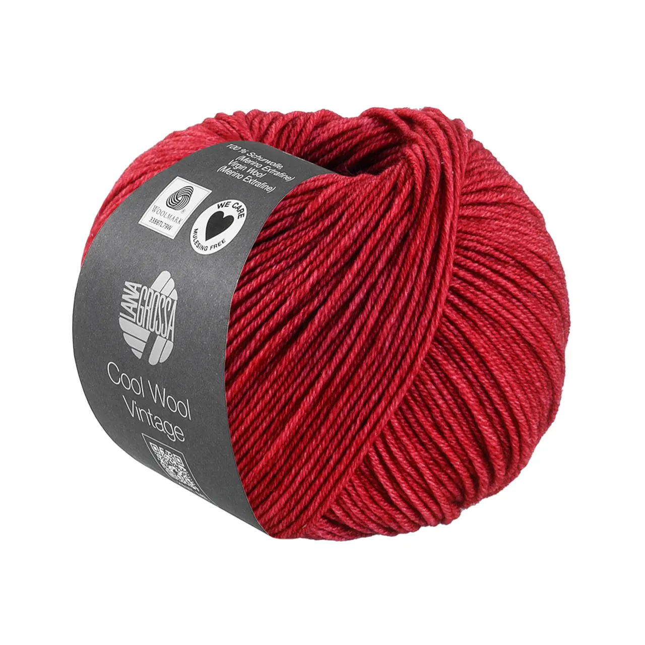 Cool Wool Vintage 7398 Feuerrot von Lana Grossa. Merinoklassiker mit Ton-in-Ton Farbeffekt - Für größere einfarbige Projekte empfehlen wir jeweils m