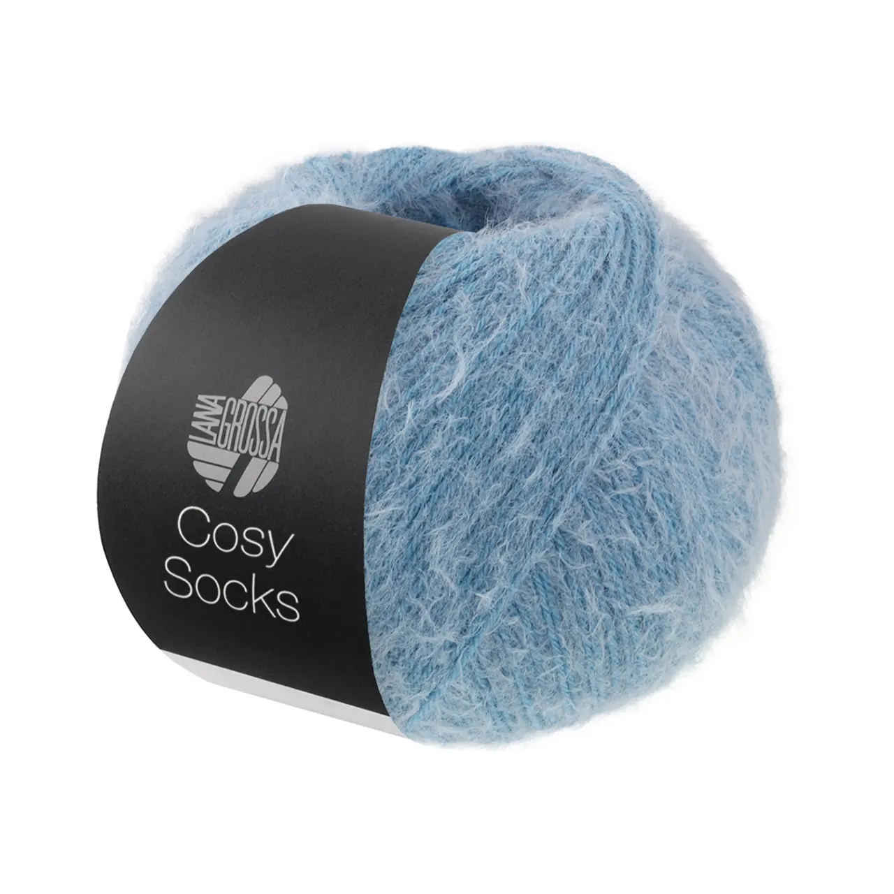 Cosy Socks 14 Taubenblau von Lana Grossa. Flauschiges Sockengarn mit Merinowolle waschmaschinenfest á