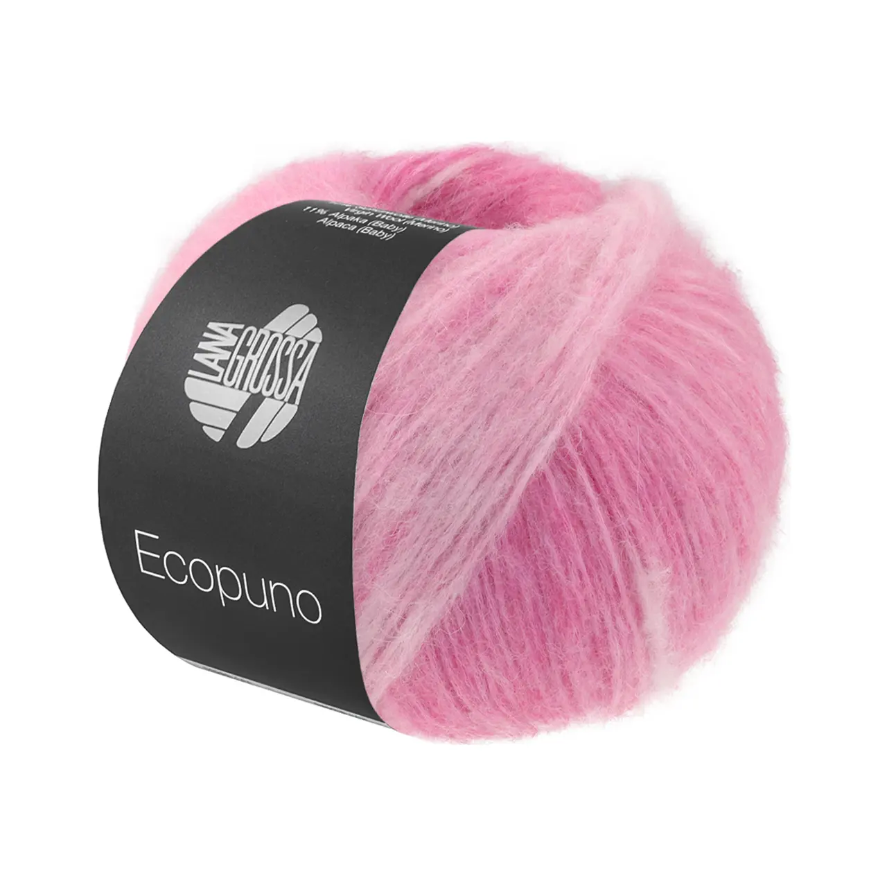 Ecopuno Sfumato 707 Pink/Rosa von Lana Grossa. Flauschige Netzgarnstruktur aus Baumwolle voluminös gefüllt mit Merino/Baby Alpaka