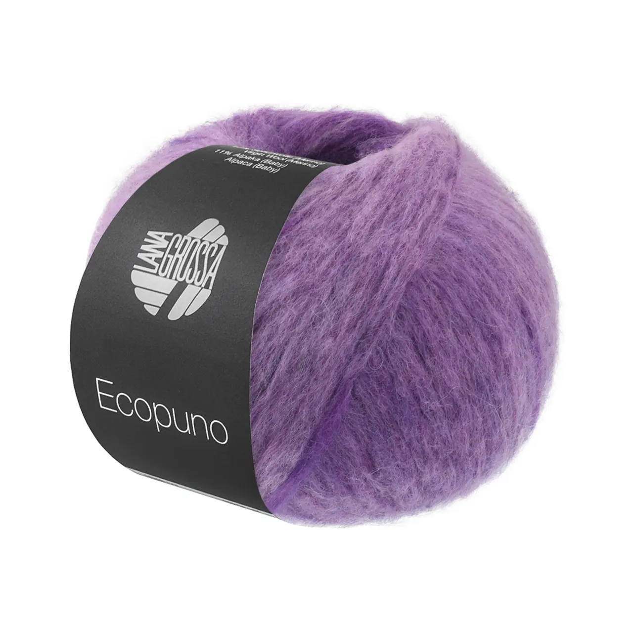 Ecopuno Sfumato 708 Blauviolett/Lila von Lana Grossa. Flauschige Netzgarnstruktur aus Baumwolle voluminös gefüllt mit Merino/Baby Alpaka