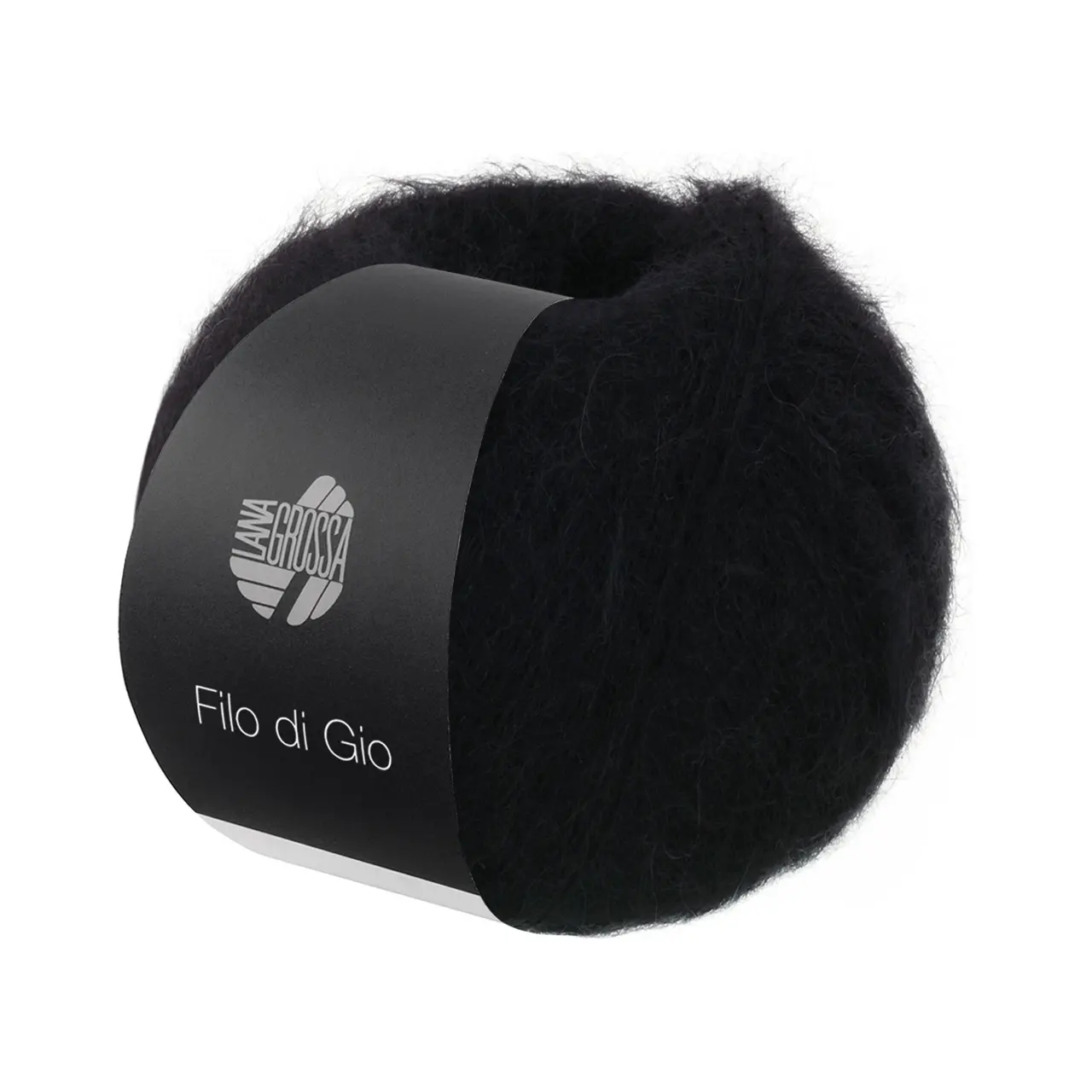 Filo Di Gio 8 Schwarz von Lana Grossa. Locker verzwirntes Garn aus superfeinen Merinofasern und Superkid Mohair