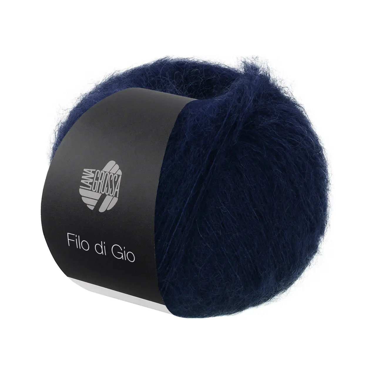 Filo Di Gio 9 Nachtblau von Lana Grossa. Locker verzwirntes Garn aus superfeinen Merinofasern und Superkid Mohair