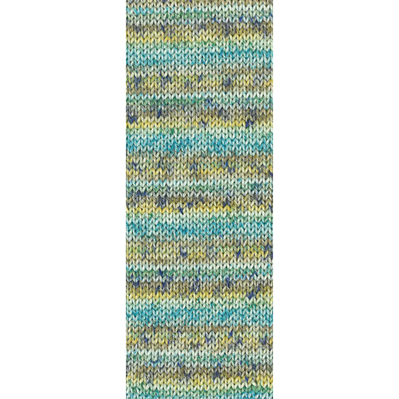 Meilenweit 100 Merino Extrafine Mountain 7603 Limette/Grau-/Dunkelgrün/Jade/Senfgelb/Mint Gestreift von Lana Grossa. Sockengarn aus Merinowolle waschmaschinenfest