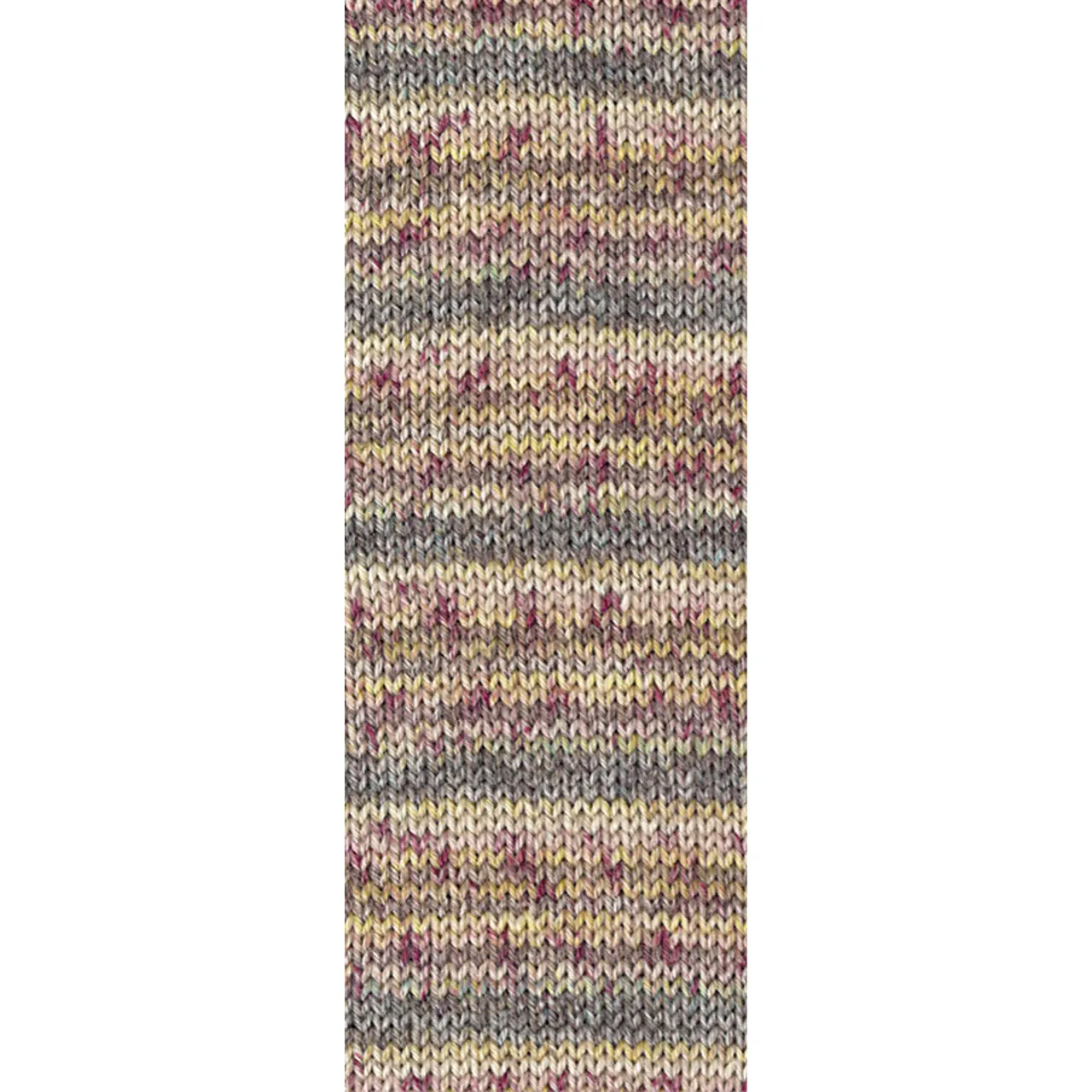 Meilenweit 100 Merino Extrafine Mountain 7607 Burgund/Altrosa/Zartoliv/Dunkelgrau/Natur Gestreift von Lana Grossa. Sockengarn aus Merinowolle waschmaschinenfest