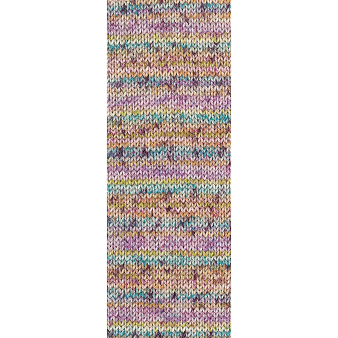 Meilenweit 100 Merino Extrafine Mountain 7608 Hell-/Dunkelbraun/Terrakotta/Petrol/Rotviolett/Pistazie/Ecru Gestreift von Lana Grossa. Sockengarn aus Merinowolle waschmaschinenfest