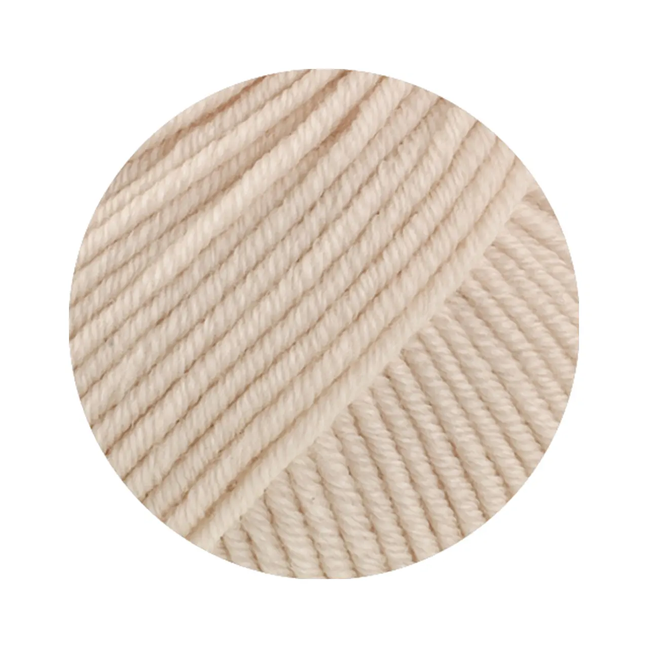 Merino Piú 1 Hellbeige von Lana Grossa. Pure superfeine Merinowolle waschmaschinenfest und filzfrei mit 100m Lauflänge
