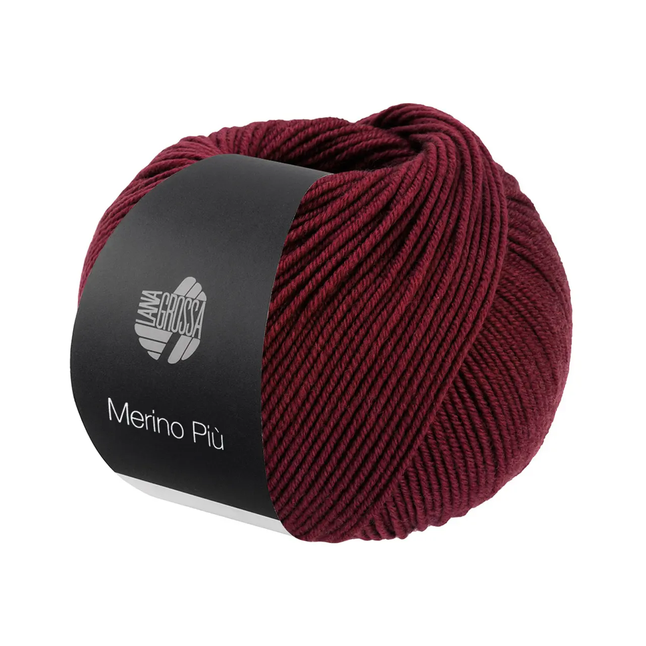 Merino Piú 17 Burgund von Lana Grossa. Pure superfeine Merinowolle waschmaschinenfest und filzfrei mit 100m Lauflänge