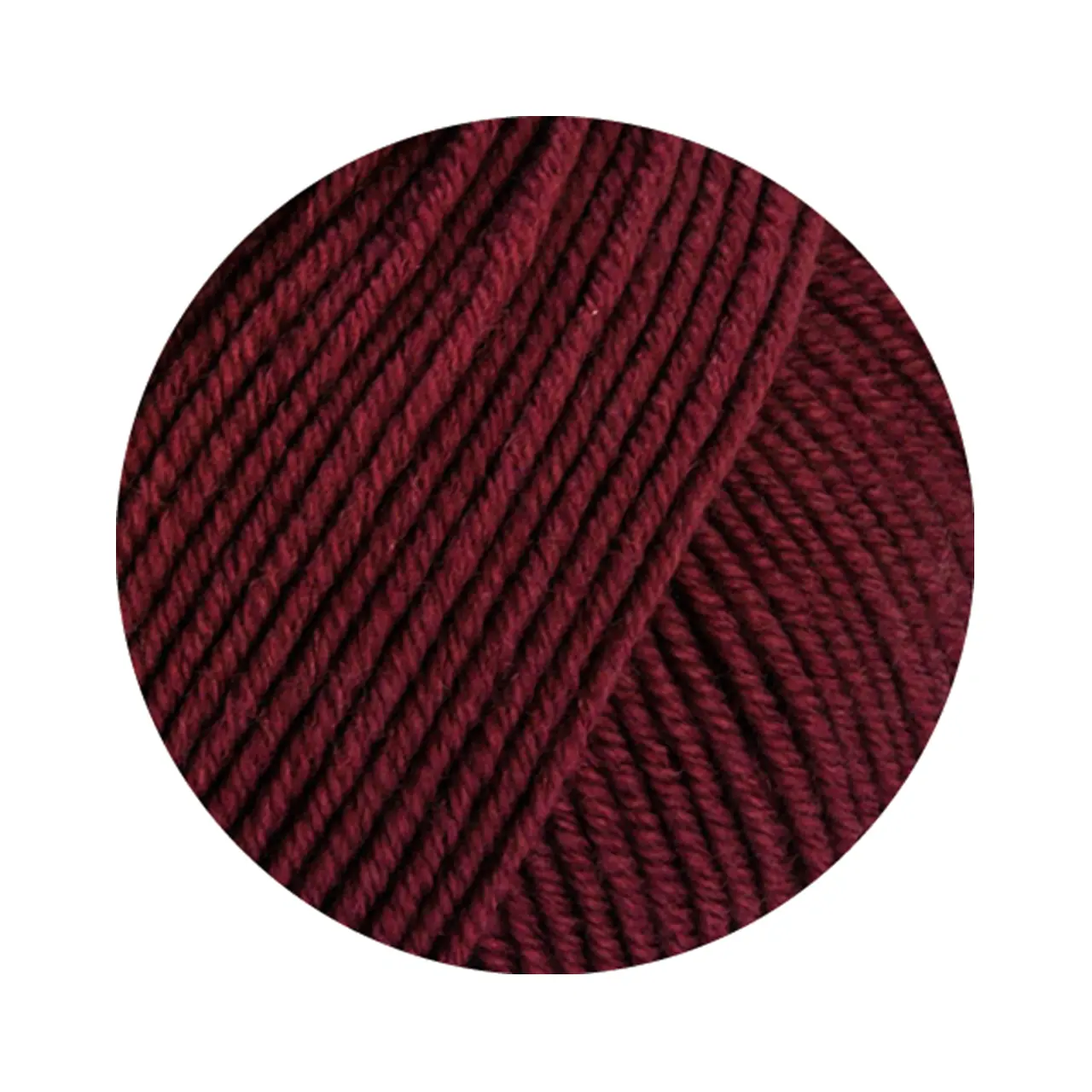 Merino Piú 17 Burgund von Lana Grossa. Pure superfeine Merinowolle waschmaschinenfest und filzfrei mit 100m Lauflänge