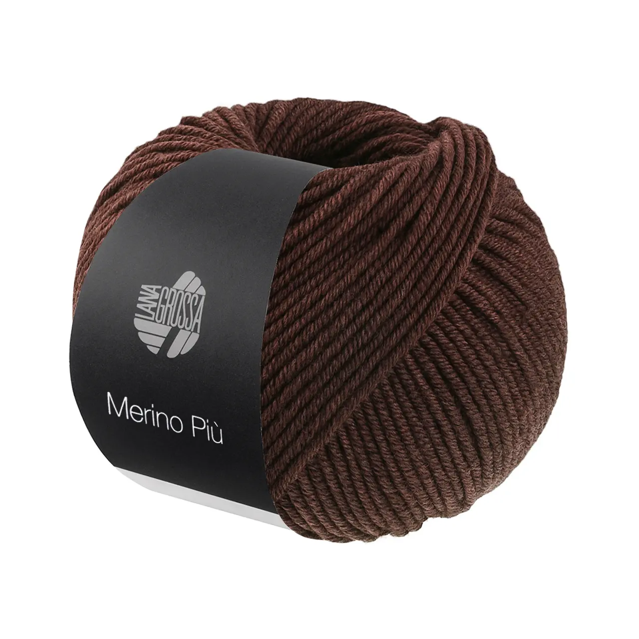 Merino Piú 18 Dunkelbraun von Lana Grossa. Pure superfeine Merinowolle waschmaschinenfest und filzfrei mit 100m Lauflänge