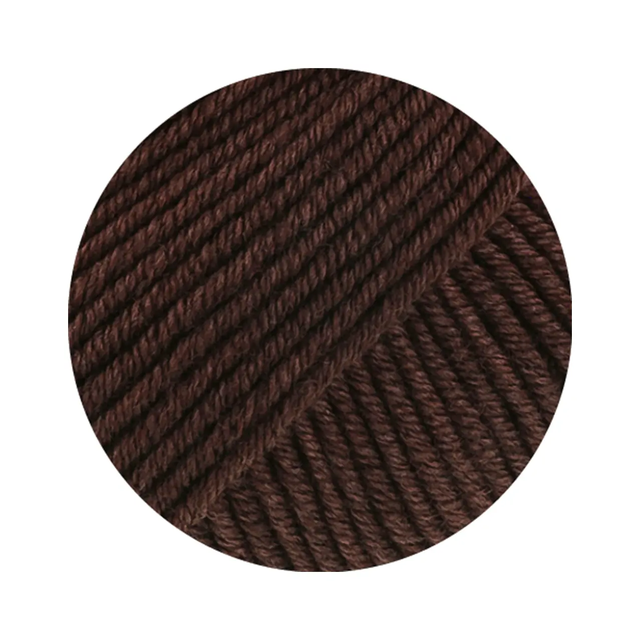 Merino Piú 18 Dunkelbraun von Lana Grossa. Pure superfeine Merinowolle waschmaschinenfest und filzfrei mit 100m Lauflänge