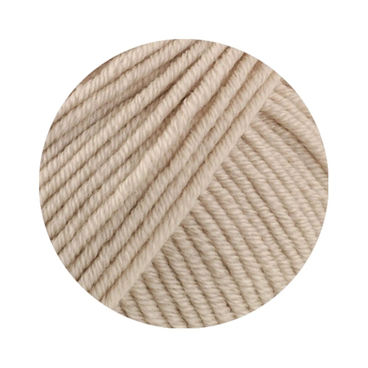 Merino Piú 2 Beige von Lana Grossa. Pure superfeine Merinowolle waschmaschinenfest und filzfrei mit 100m Lauflänge