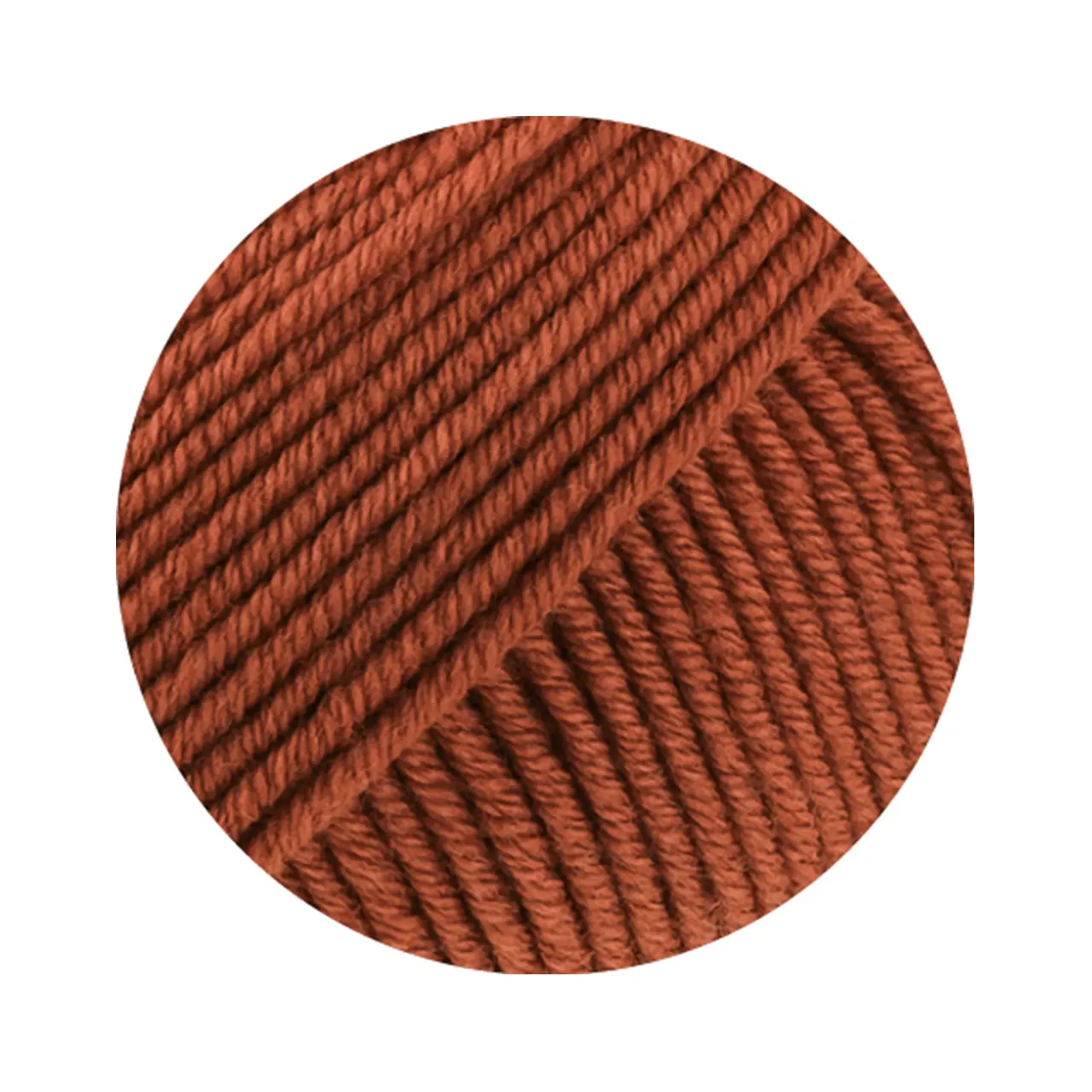 Merino Piú 20 Rostorange von Lana Grossa. Pure superfeine Merinowolle waschmaschinenfest und filzfrei mit 100m Lauflänge