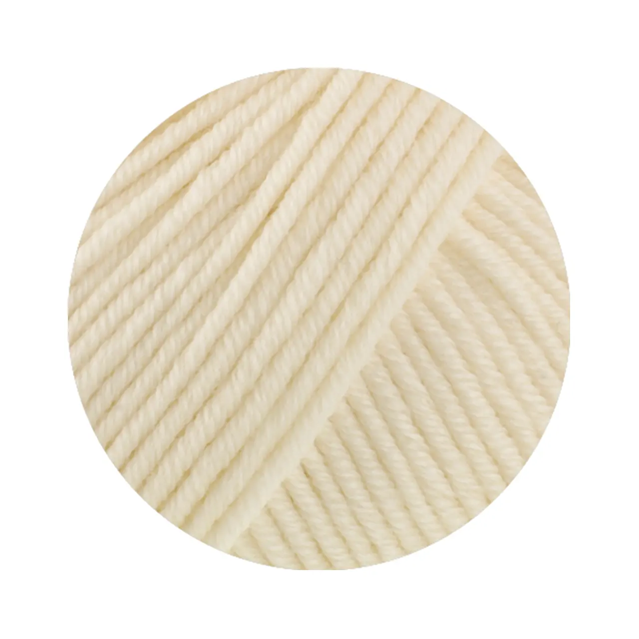 Merino Piú 23 Creme von Lana Grossa. Pure superfeine Merinowolle waschmaschinenfest und filzfrei mit 100m Lauflänge