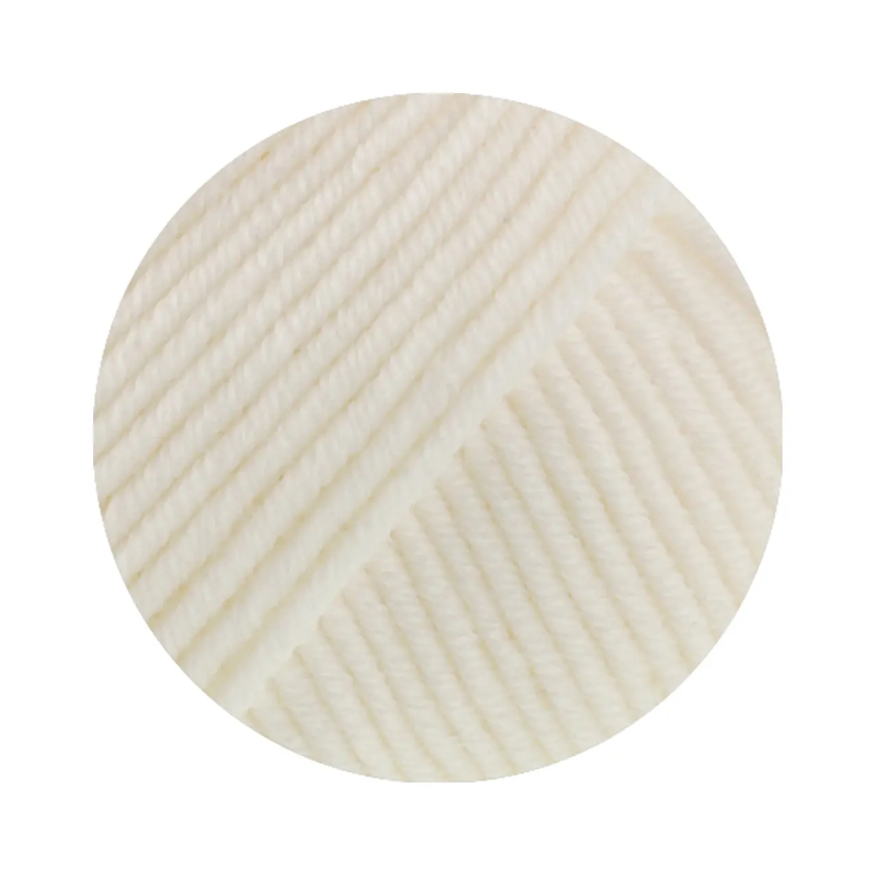 Merino Piú 24 Weiß von Lana Grossa. Pure superfeine Merinowolle waschmaschinenfest und filzfrei mit 100m Lauflänge
