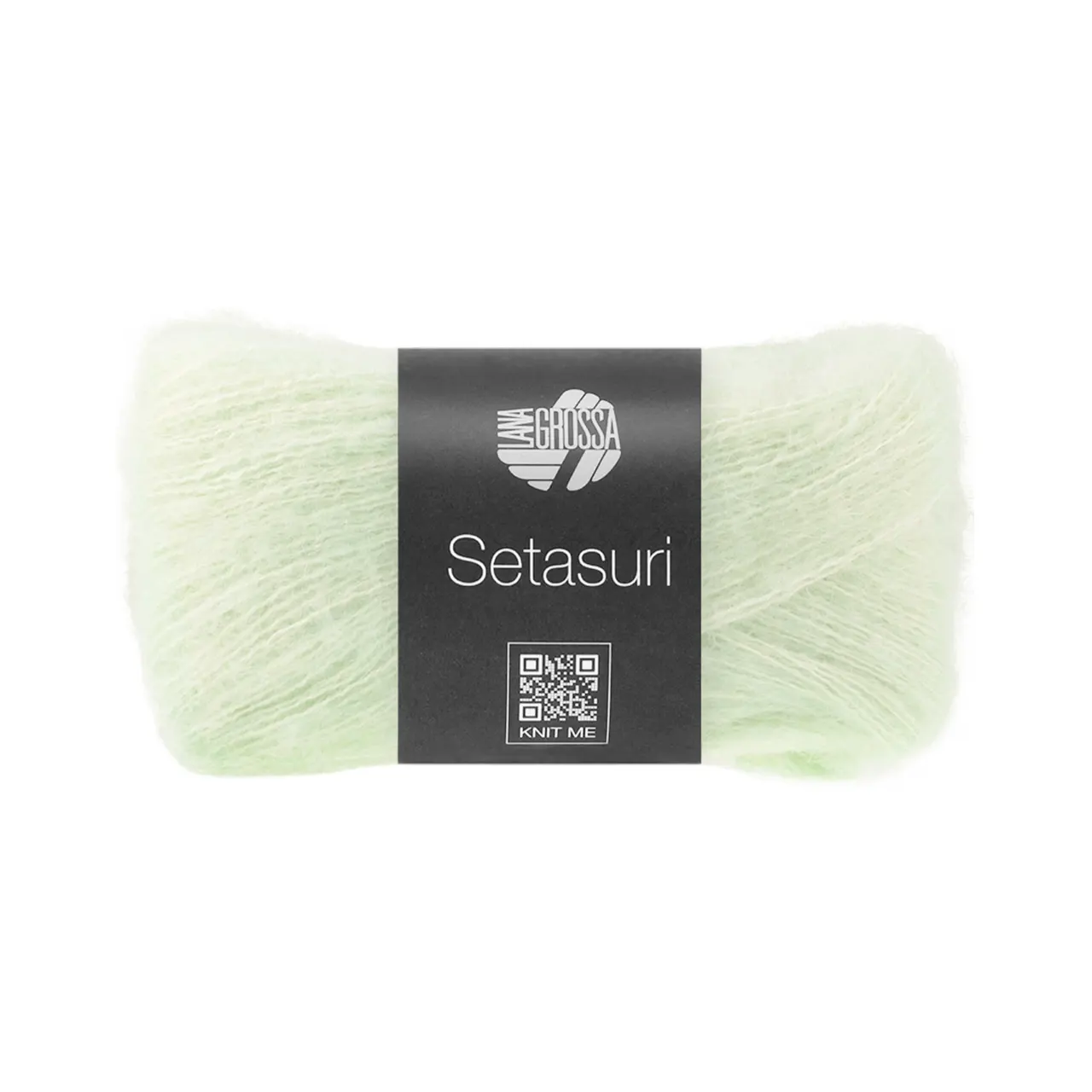 Setasuri 83 Weißgrün von Lana Grossa. Feines Lace-Garn aus Suri-Alpakafasern mit Seide