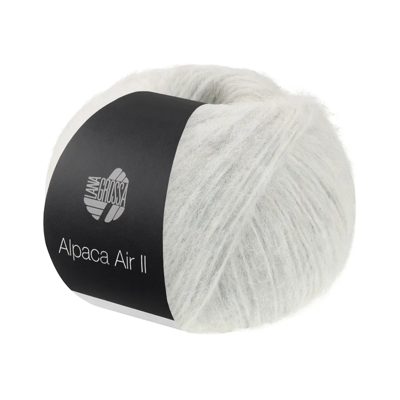 Alpaca Air II 35 Silbergrau von Lana Grossa. Leichtes Alpaka-Schlauchgarn mit Baumwollanteil