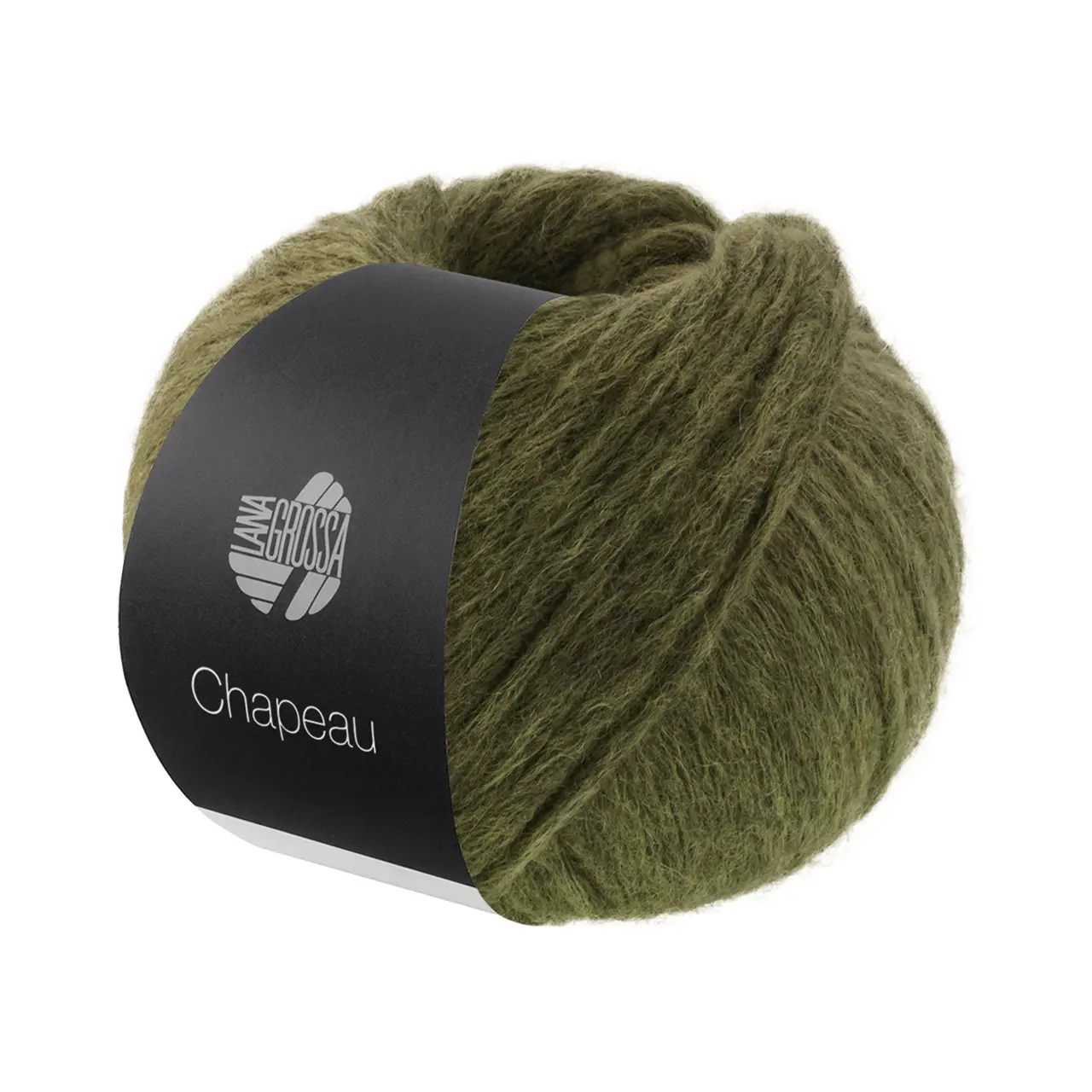 Chapeau 4 Dunkeloliv von Lana Grossa. Watteweiches Schlauchgarn (Soffilo) gefüllt mit Merino & Alpakafasern