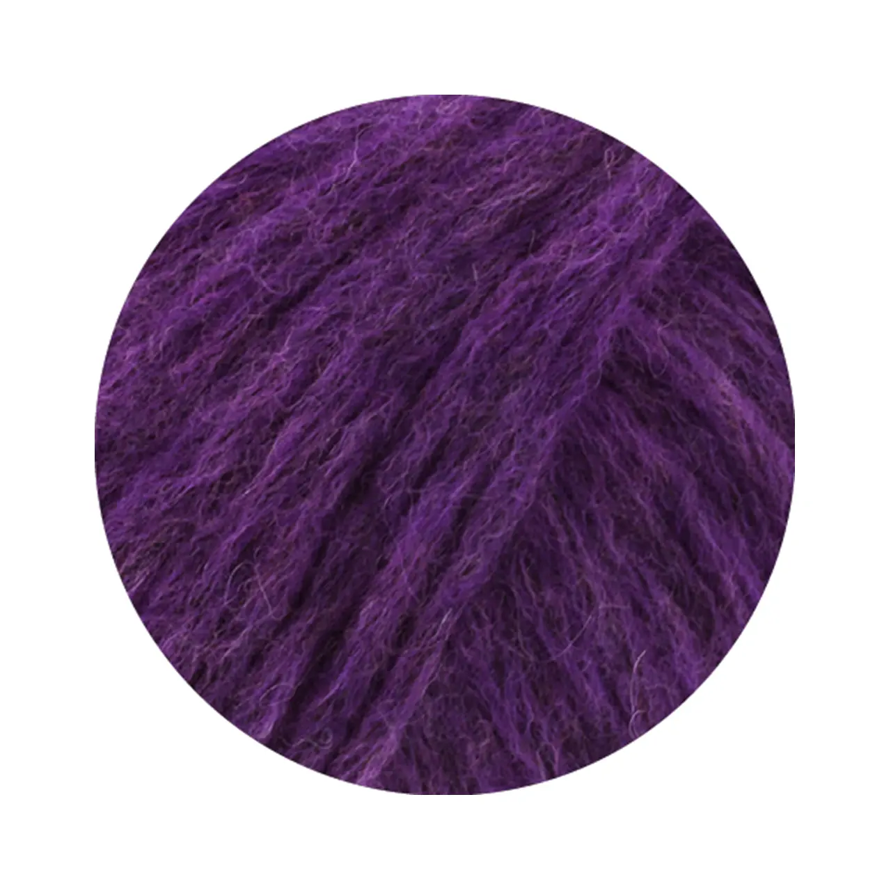 Chapeau 9 Dunkelviolett von Lana Grossa. Watteweiches Schlauchgarn (Soffilo) gefüllt mit Merino & Alpakafasern