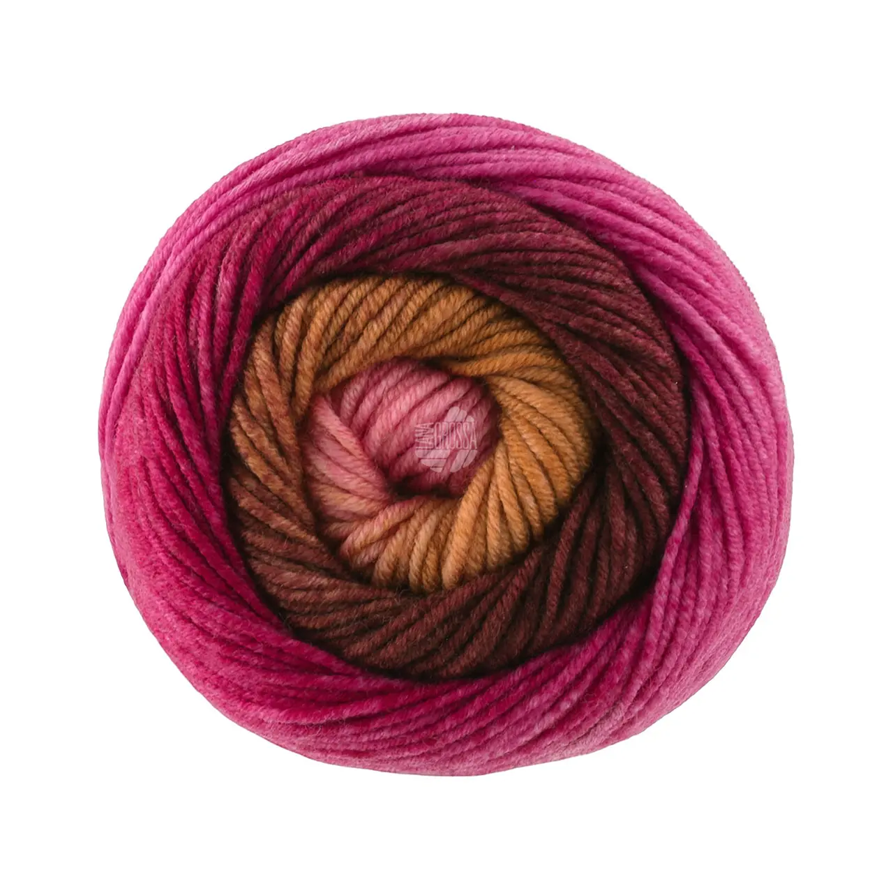 Cool Wool Big Color 4049 Nougat/Schokobraun/Rotviolett/Zyklam/Fuchsia/Pink/Camel von Lana Grossa. Extrafeine Merinowolle waschmaschinenfest und filzfrei