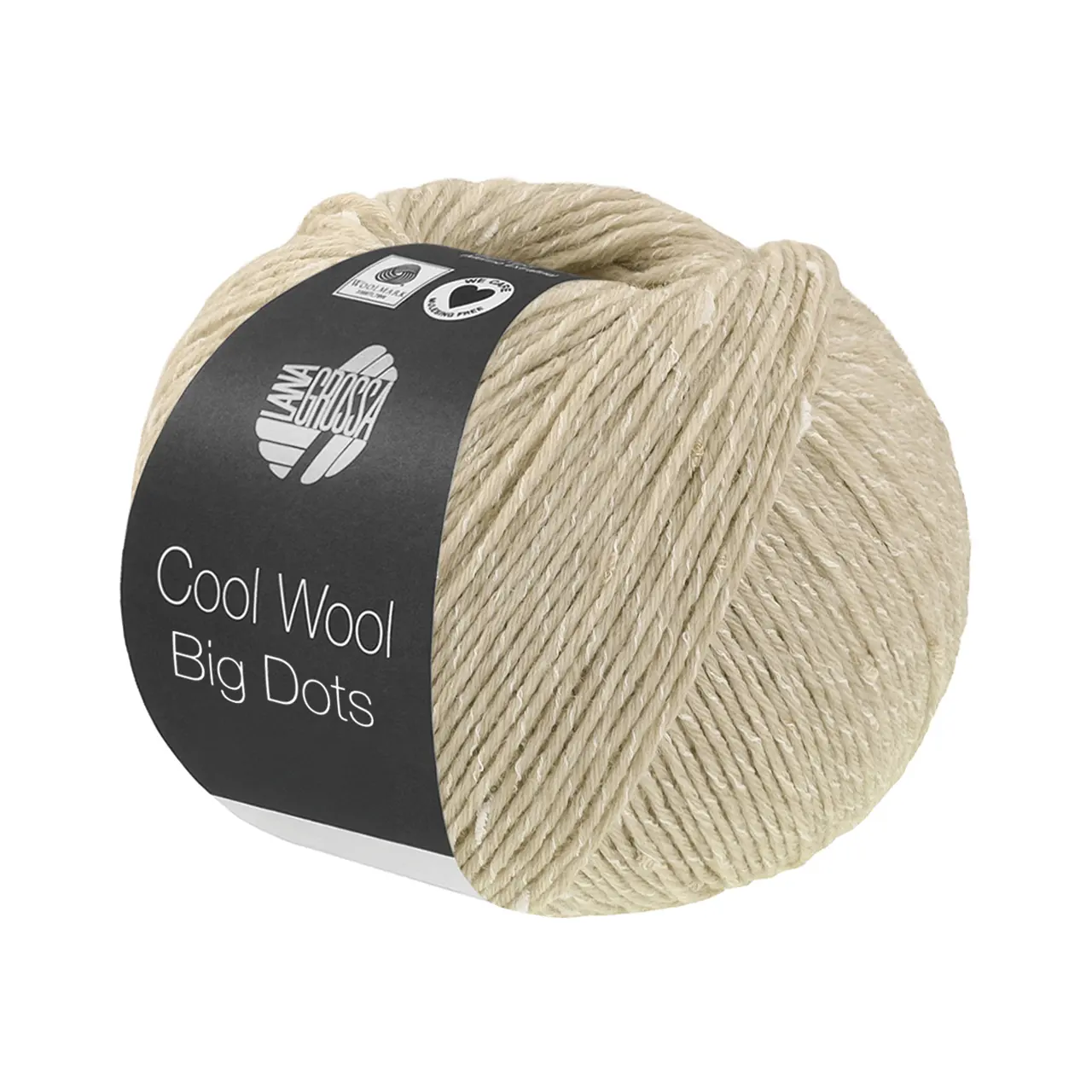 Cool Wool Big Dots 112 Natur von Lana Grossa. Merinoklassiker mit effektvollen Tweednoppen