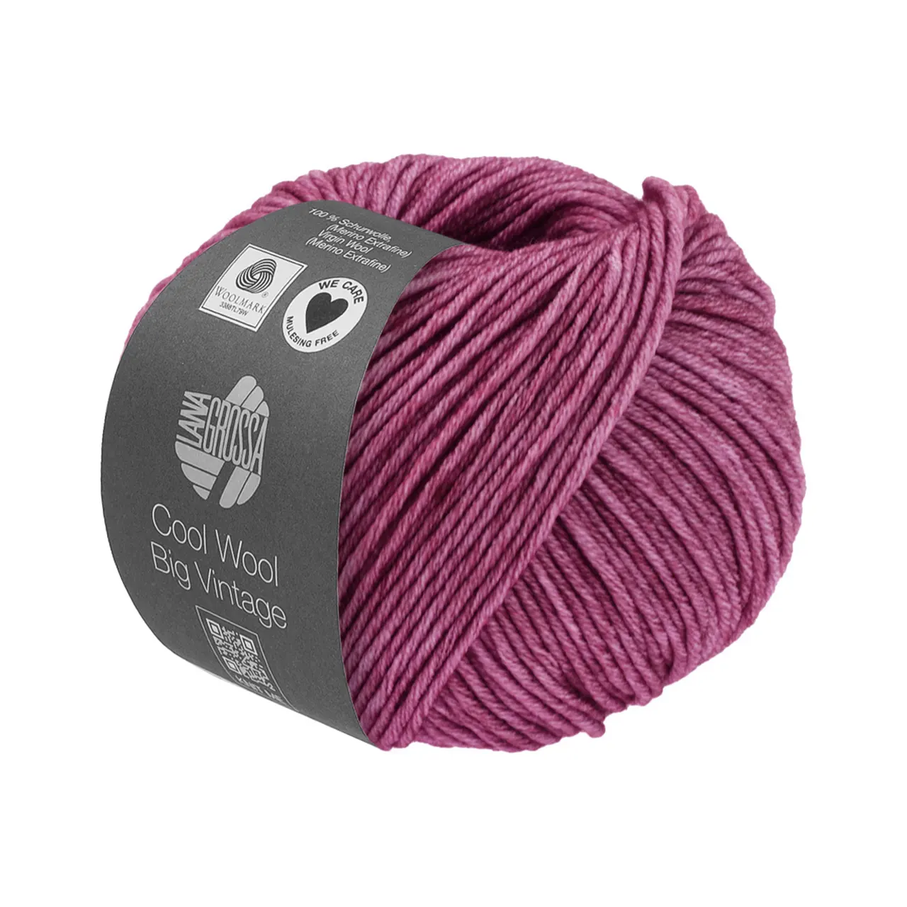Cool Wool Big Vintage 7189 Pink von Lana Grossa. Klassiker aus purer extrafeiner Merinowolle mit Ton-in-Ton Farbeffekt waschmaschinenfest und filzfrei (We Care).