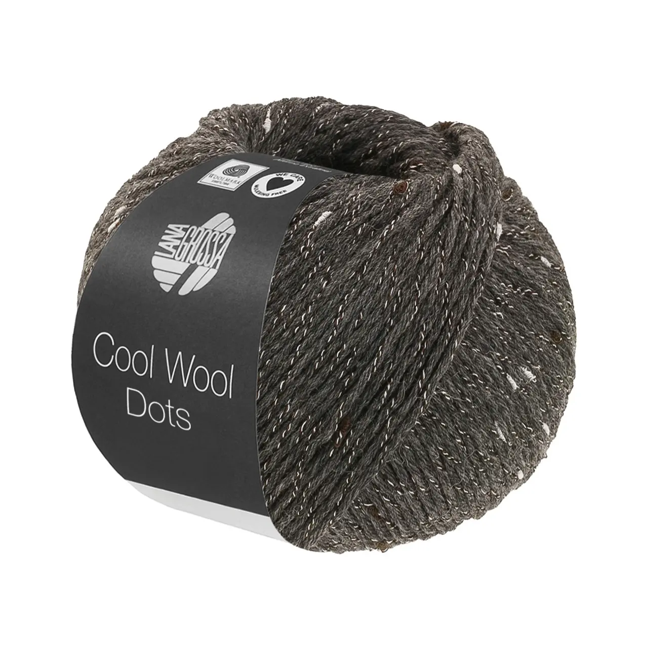 Cool Wool Dots 10 Dunkelgrau von Lana Grossa. Merinoklassiker mit effektvollen Tweednoppen