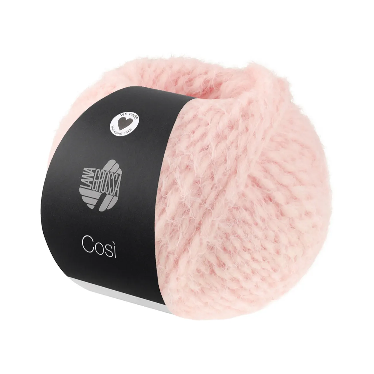 Cosi 10 Rosa von Lana Grossa. Weiches Merino-Dochtgarn locker verzwirnt mit einem kurzflorigen Effektgarn
