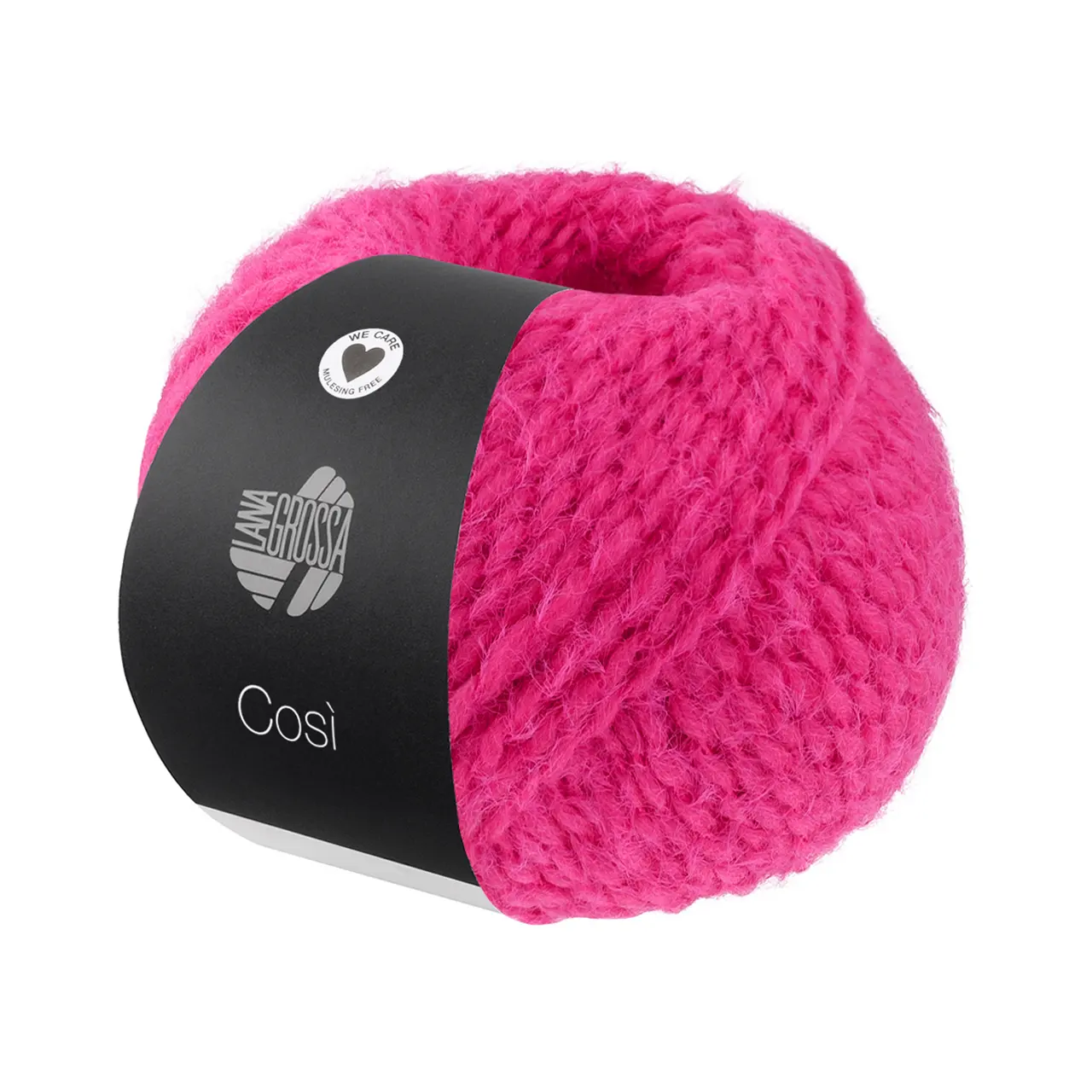 Cosi 11 Pink von Lana Grossa. Weiches Merino-Dochtgarn locker verzwirnt mit einem kurzflorigen Effektgarn