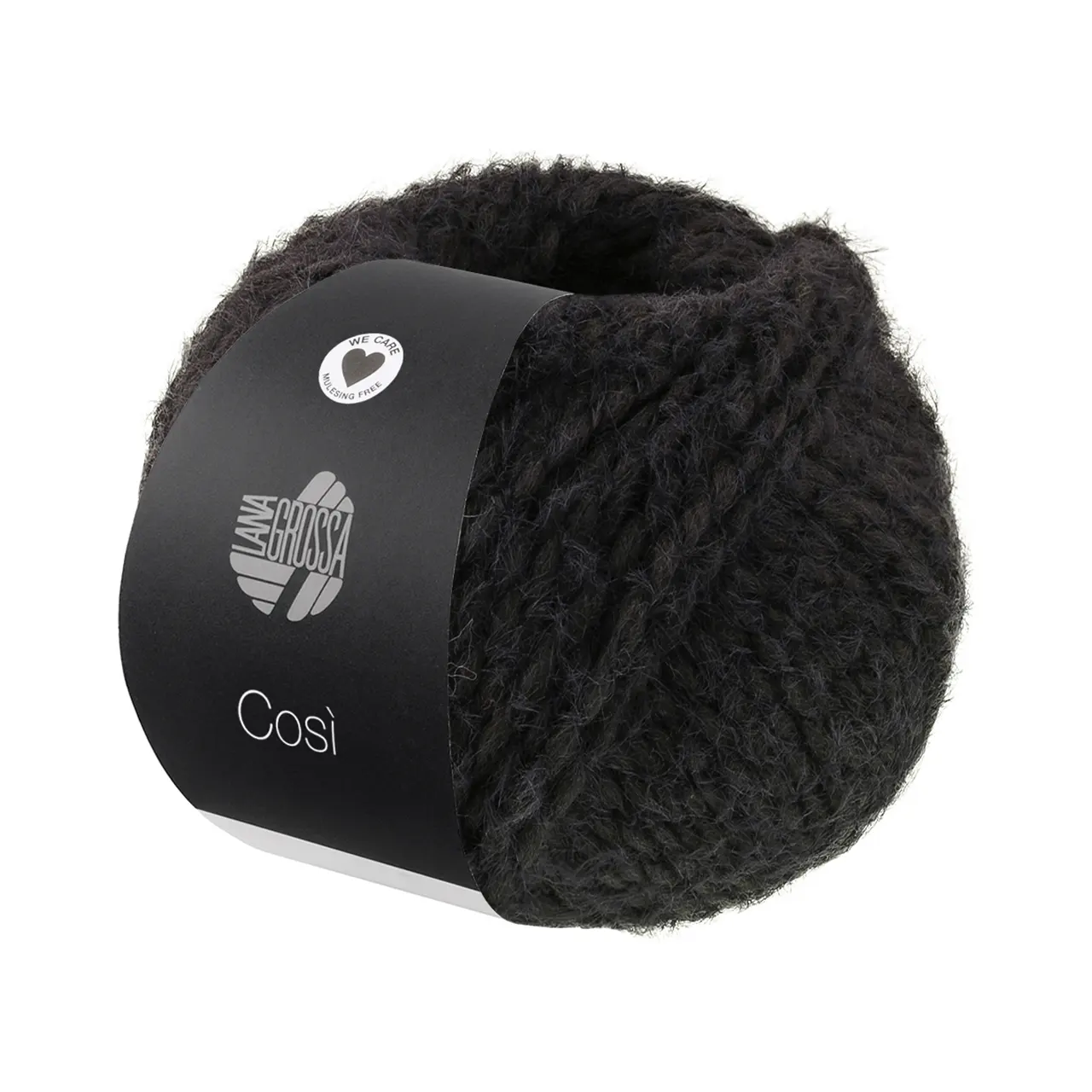 Cosi 18 Anthrazit von Lana Grossa. Weiches Merino-Dochtgarn locker verzwirnt mit einem kurzflorigen Effektgarn