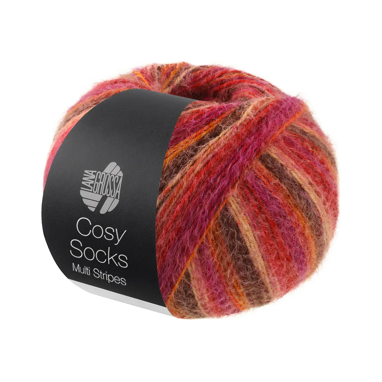 Cosy Socks Multi Stripes 157 Lavendel/Petrol/Maigrün/Türkis/Nachtblau von Lana Grossa. Flauschiges Sockengarn mit Merinowolle mit besonderem Druckeffekt waschmaschinenfest á