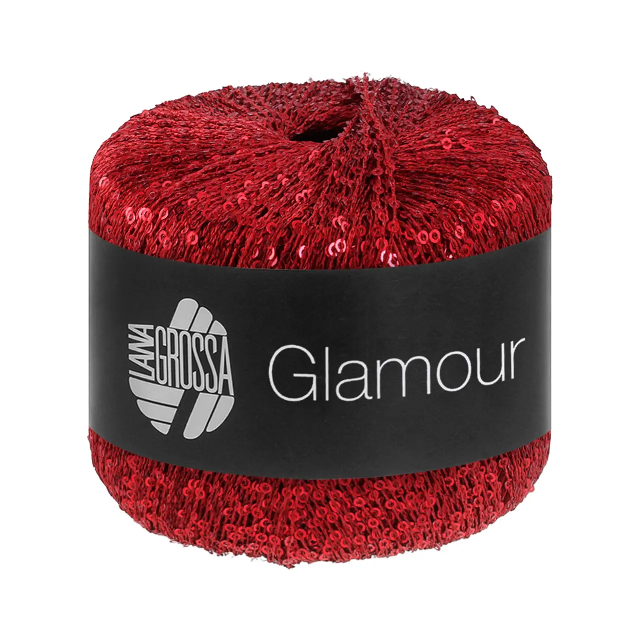 Glamour 20 Kardinalrot von Lana Grossa. Beilaufgarn mit Pailletten