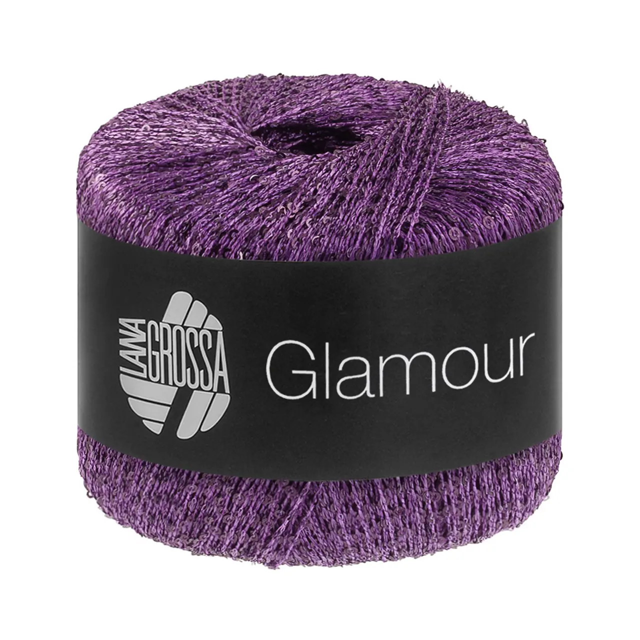 Glamour 21 Violett von Lana Grossa. Beilaufgarn mit Pailletten