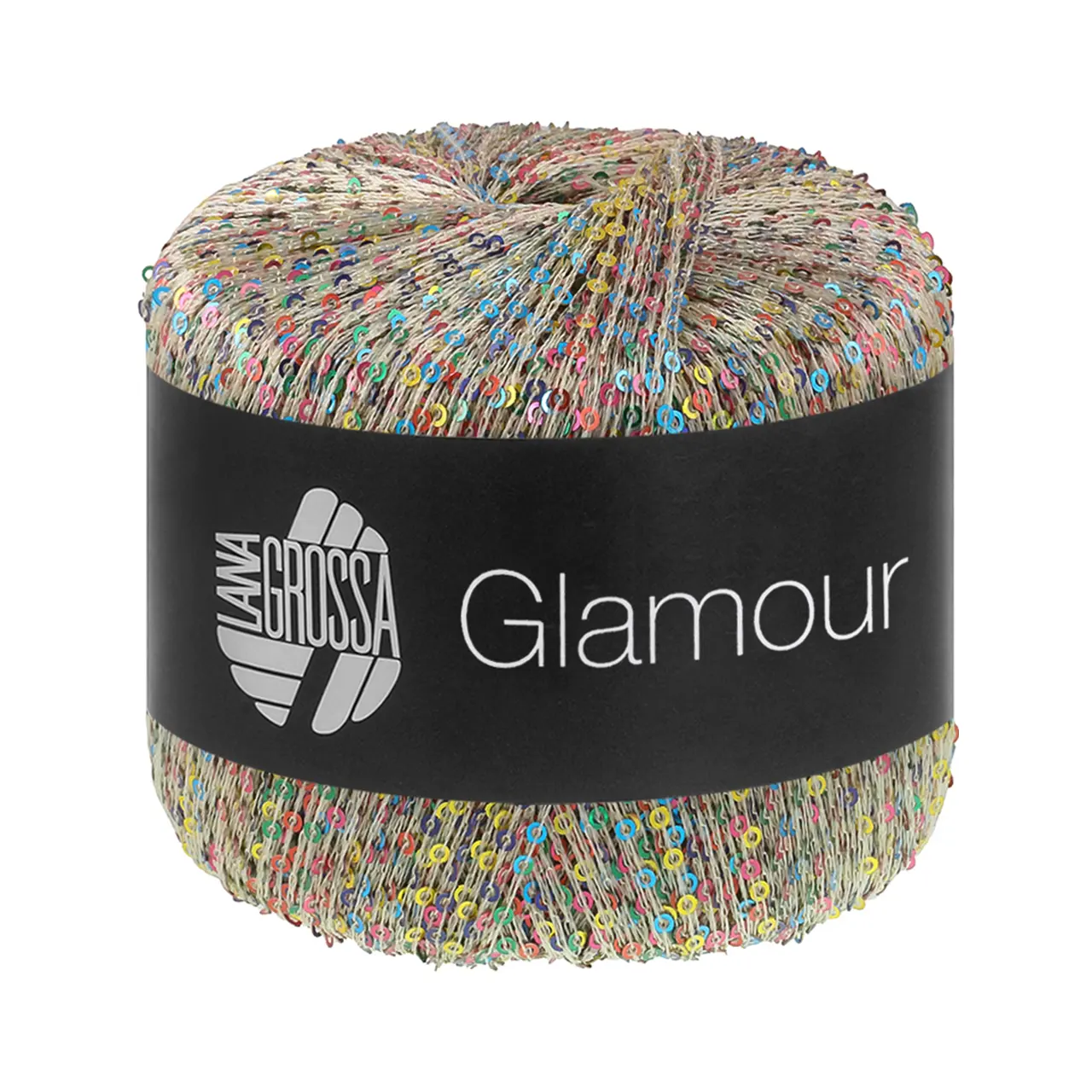 Glamour Multicolor 101 Natur von Lana Grossa. Beilaufgarn mit Pailletten