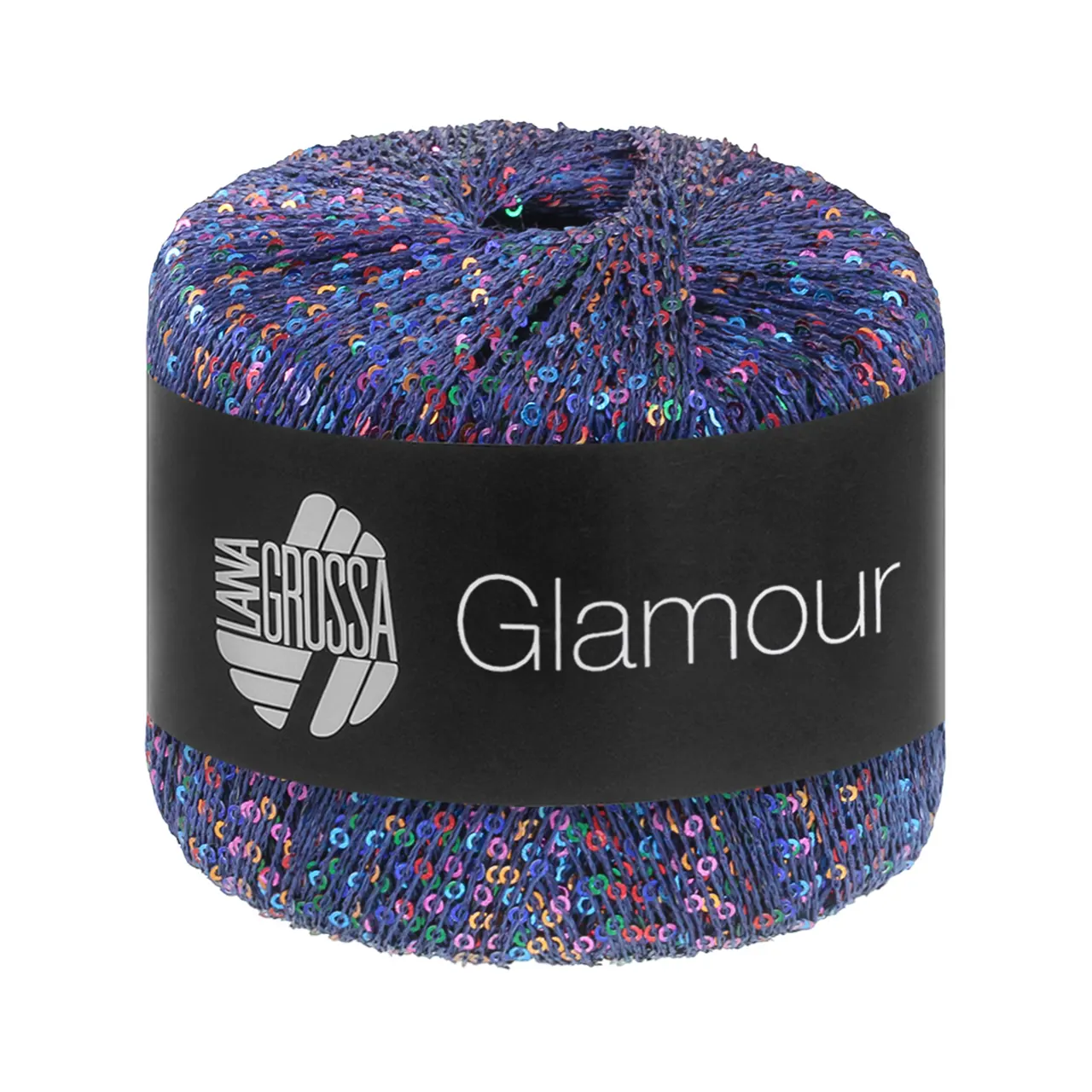 Glamour Multicolor 109 Dunkelblau von Lana Grossa. Beilaufgarn mit Pailletten