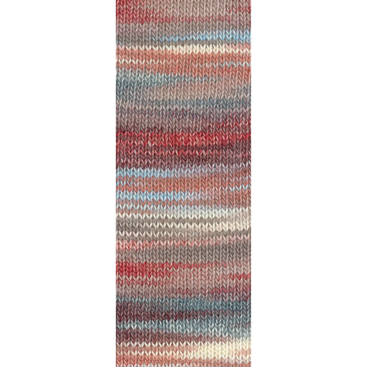Gomitolo Disegno 521 Graubraun/Blaugrau/Rosenholz/Creme/Hellbau/Dunkelrot/Taupe von Lana Grossa. Dochtgarn mit Farbverlauf