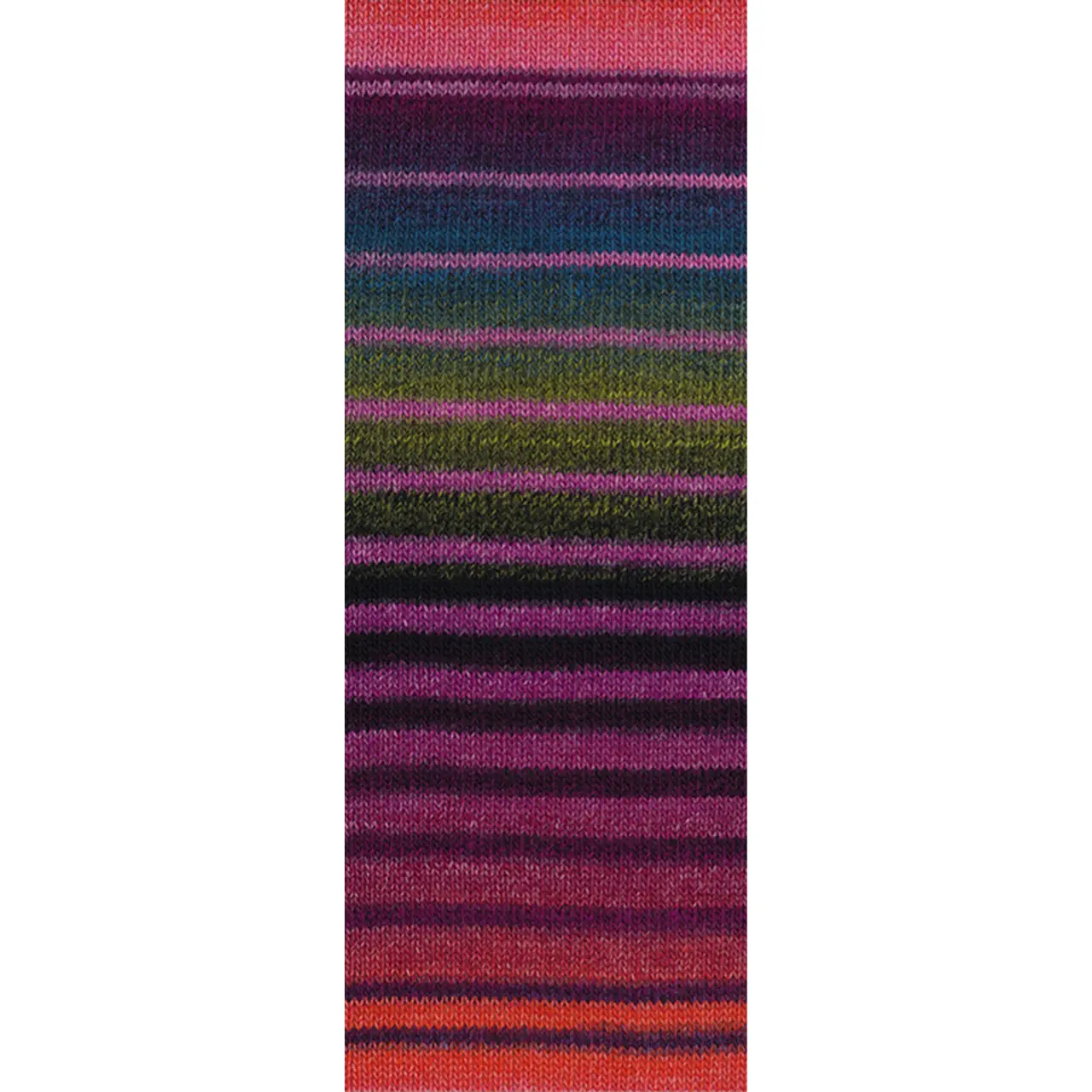 Gomitolo Modo 623 Schwarz-/Graurot/Koralle/Pink/Dunkelpetrol/Dunkeloliv/Bordeaux/Fuchsia von Lana Grossa. Dochtgarn mit Farbverlauf