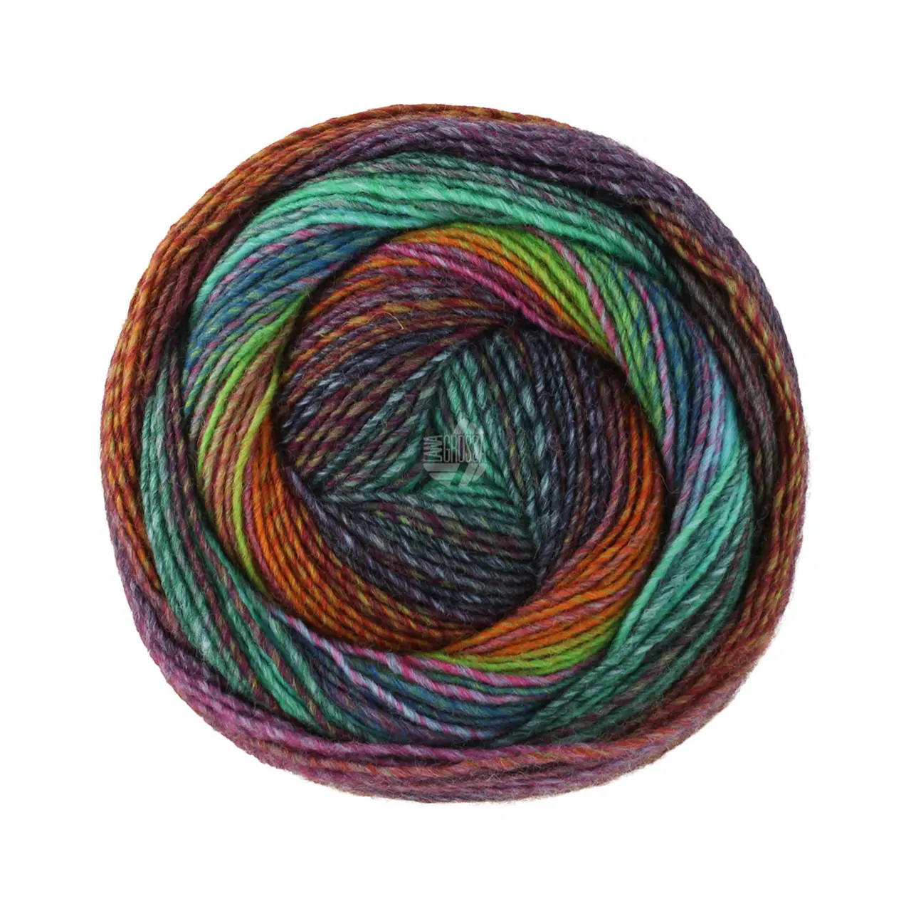 Gomitolo Modo 624 Oliv/Gelbbraun/Türkis/Dunkelbraun/-Blau/- Grün/Jade/Fuchsia/Aubergine von Lana Grossa. Dochtgarn mit Farbverlauf