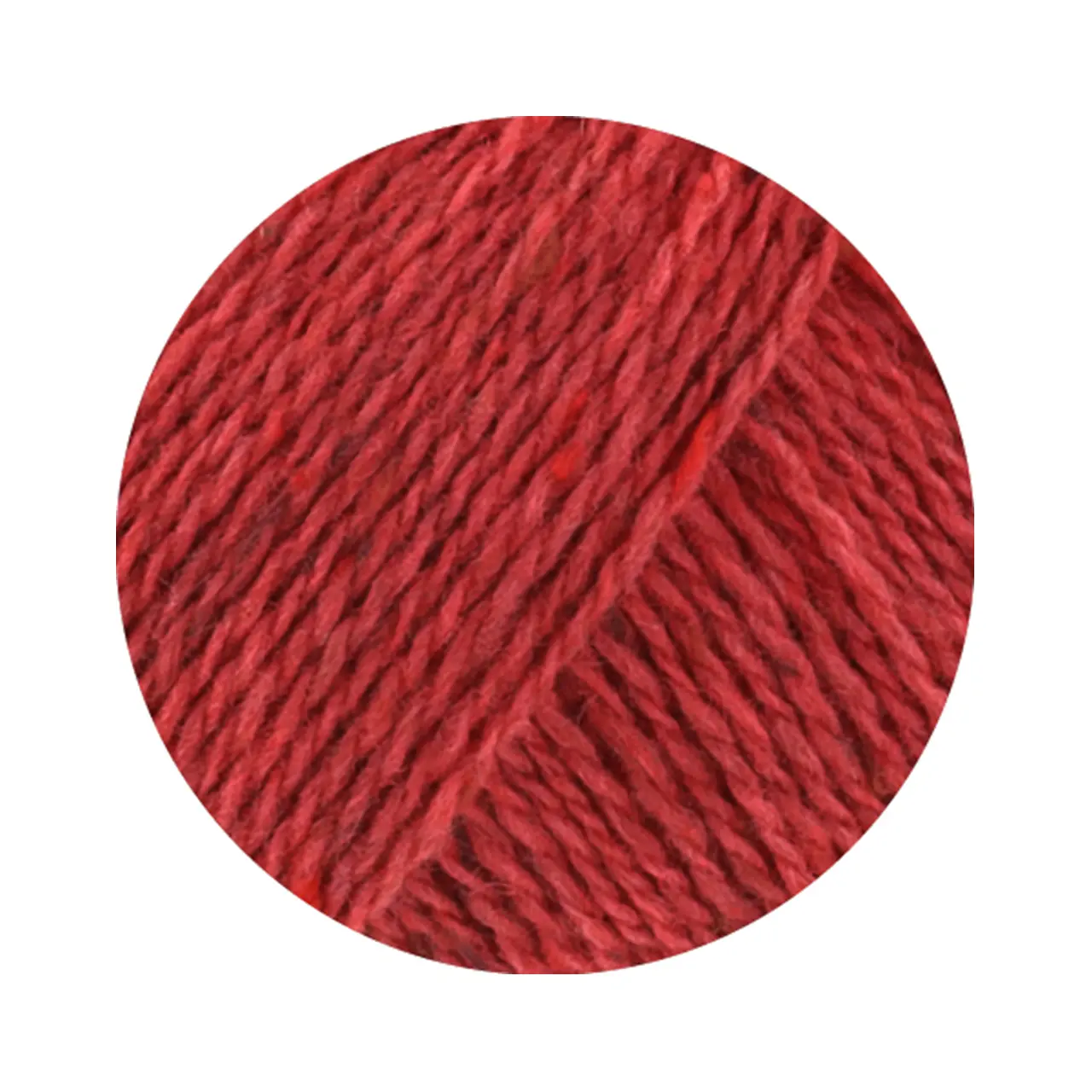 Landlust Soft Tweed 180 132 Erdbeerrot Meliert von Lana Grossa. Klassisch verzwirntes Tweedgarn aus Schurwolle mit mehrfarbigen Noppen