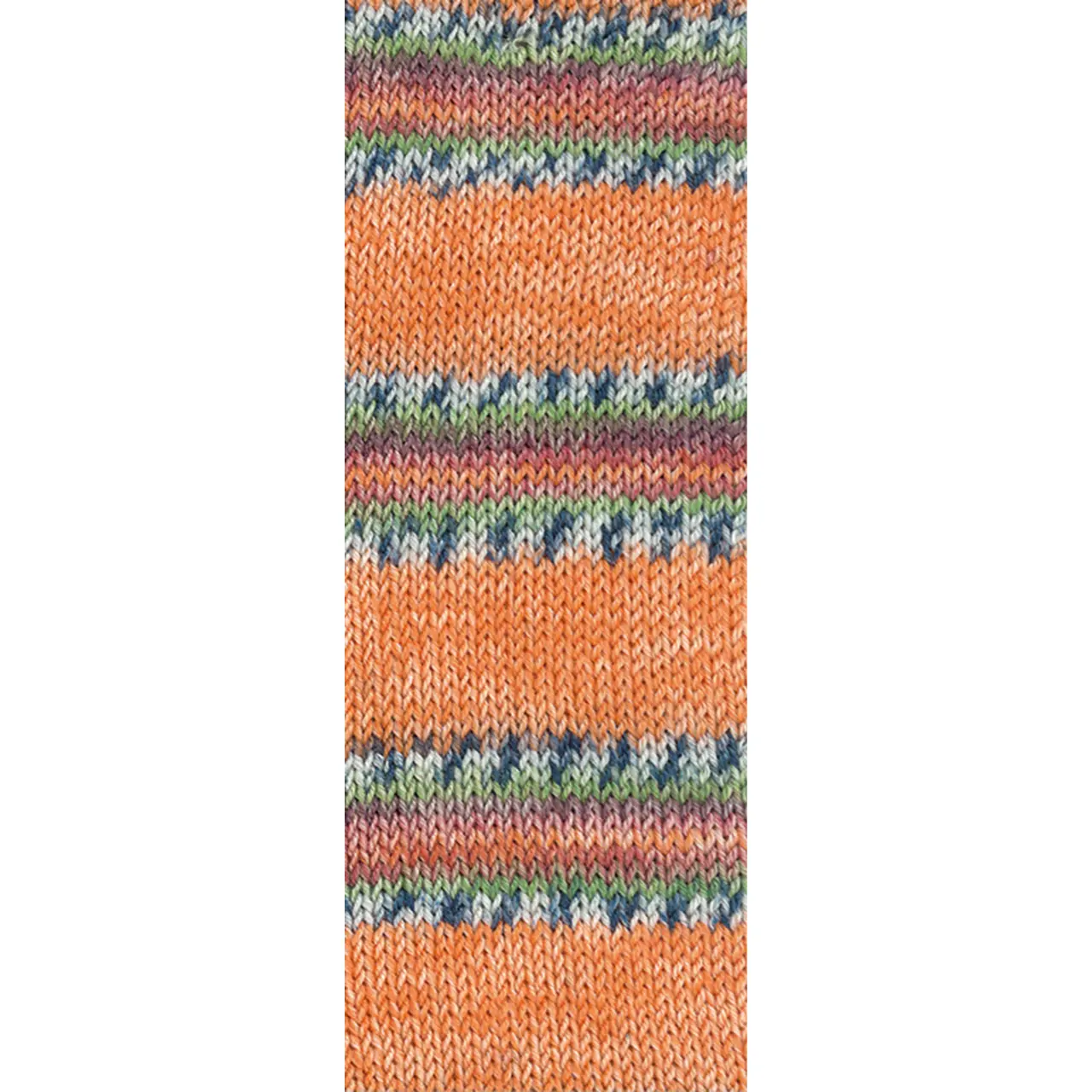 Meilenweit 100 Cashmere Pista 141 Orange/Hell-/Dunkelgrau/Braunorange/Hellgrün/Erika/Brombeer/Graubraun Gestreift von Lana Grossa.