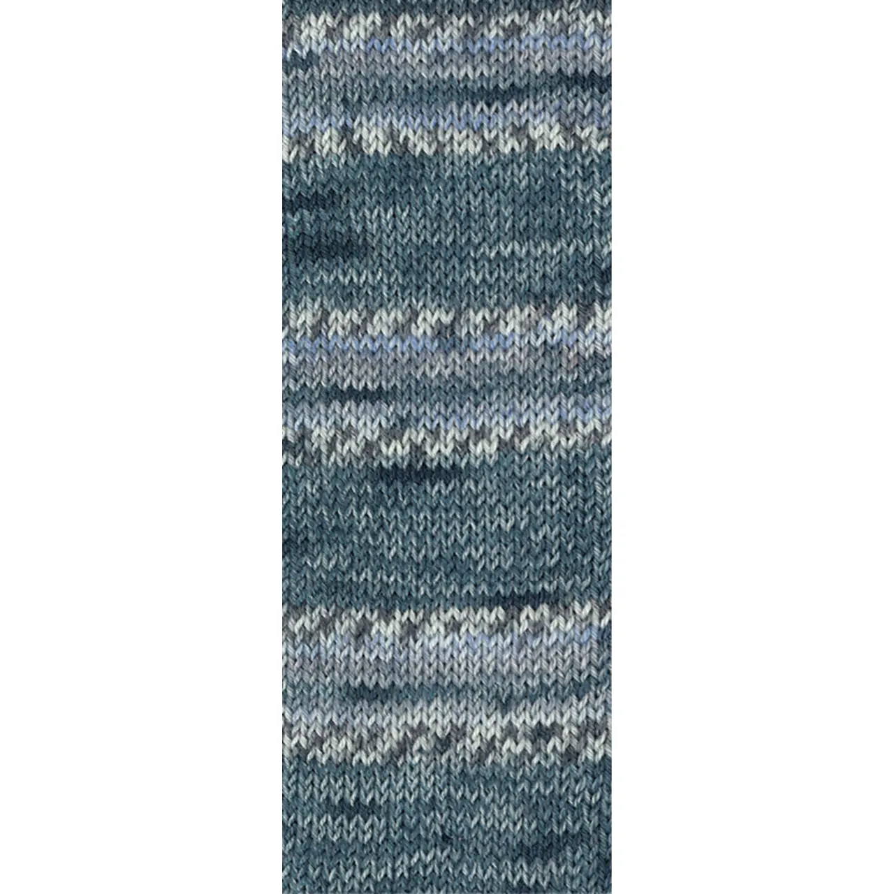 Meilenweit 100 Cashmere Pista 143 Stahl-/Dunkel-/Hell-/Mausgrau/Pastellblau Gestreift von Lana Grossa.