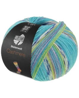 <span class="yarn-title">Meilenweit 100 Cashmere Pista</span> <span class="yarn-color">144 Türkis/<wbr>Weiß/<wbr>Blau/<wbr>Zitrusgelb/<wbr>Veilchenblau/<wbr>Pistazie Gestreift</span>