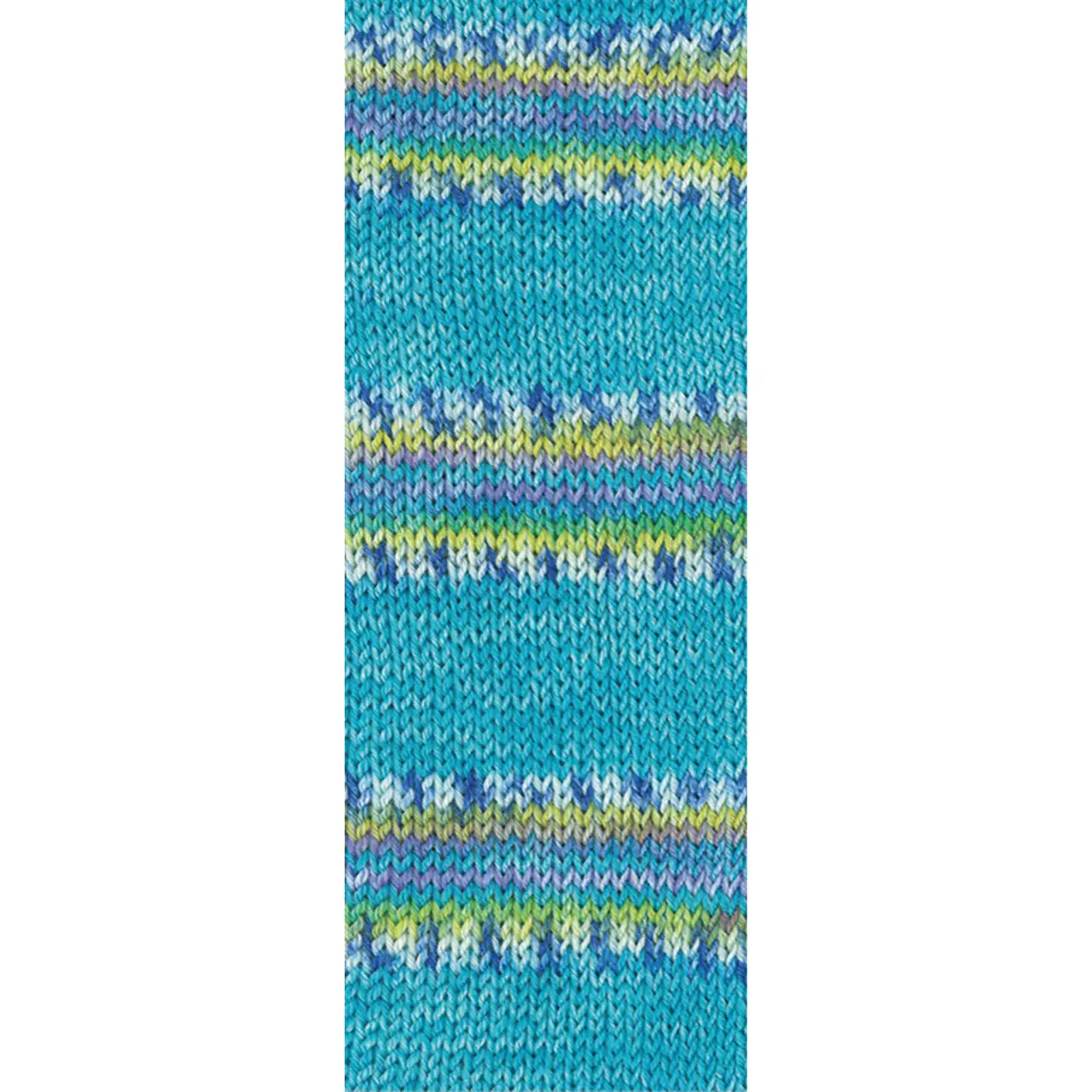 Meilenweit 100 Cashmere Pista 144 Türkis/Weiß/Blau/Zitrusgelb/Veilchenblau/Pistazie Gestreift von Lana Grossa.