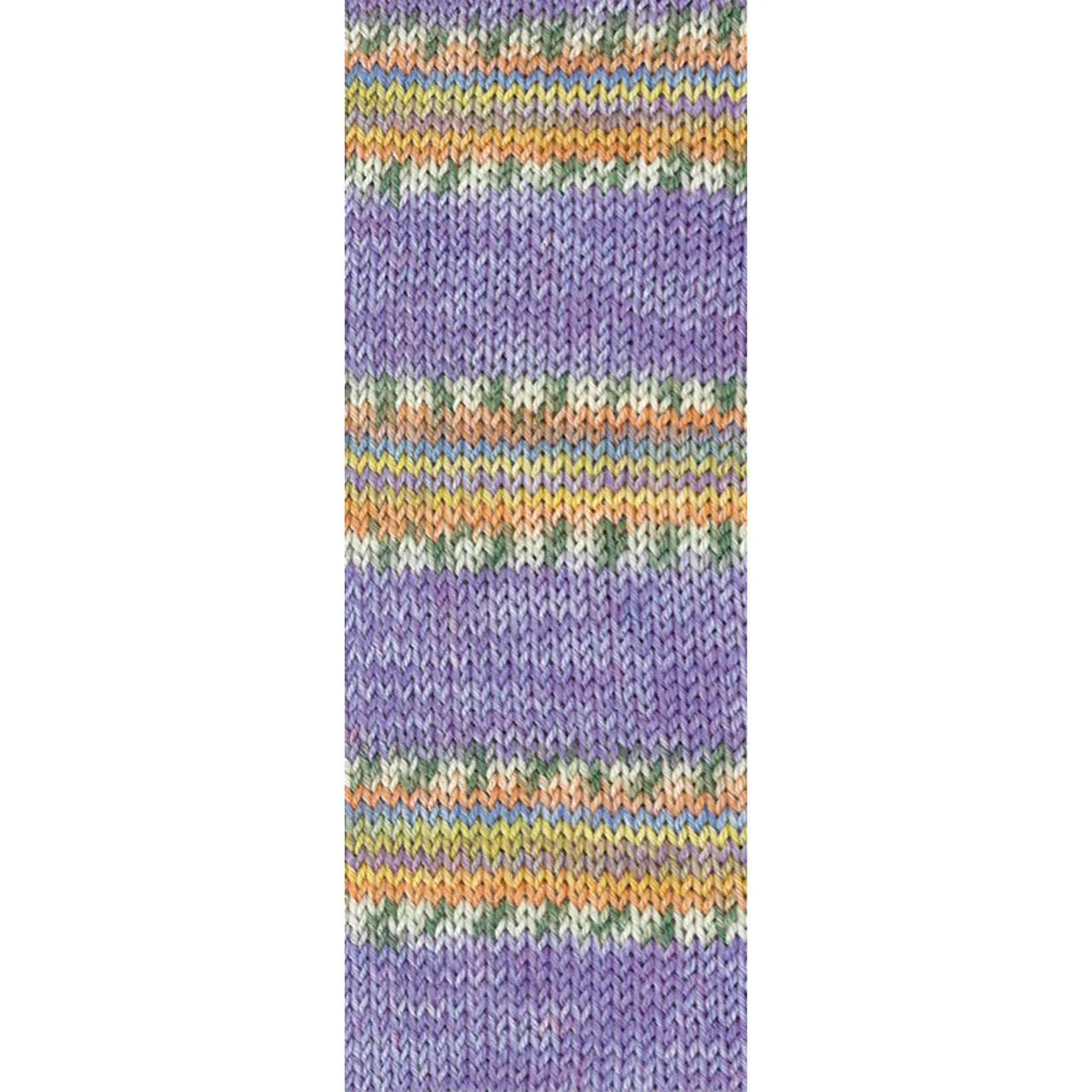 Meilenweit 100 Cashmere Pista 145 Lila/Violett/Weiß/Graugrün/Orange/Himmelblau/Zitrusgelb Gestreift von Lana Grossa.
