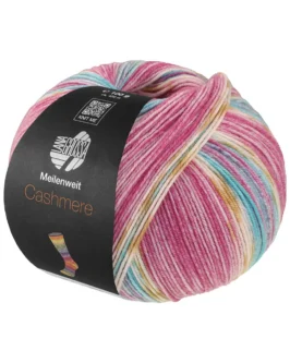 <span class="yarn-title">Meilenweit 100 Cashmere Pista</span> <span class="yarn-color">146 Hell-/<wbr>Dunkelfuchsia/<wbr>Weiß/<wbr>Ocker/<wbr>Türkis/<wbr>Hellblau Gestreift</span>