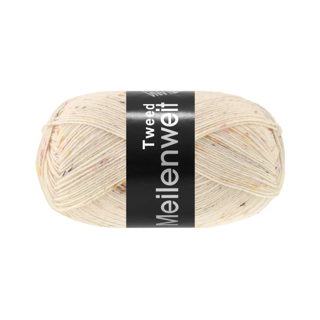 Meilenweit 100 Tweed 185 Creme Meliert von Lana Grossa. Sockenklassiker Tweed waschmaschienenfest