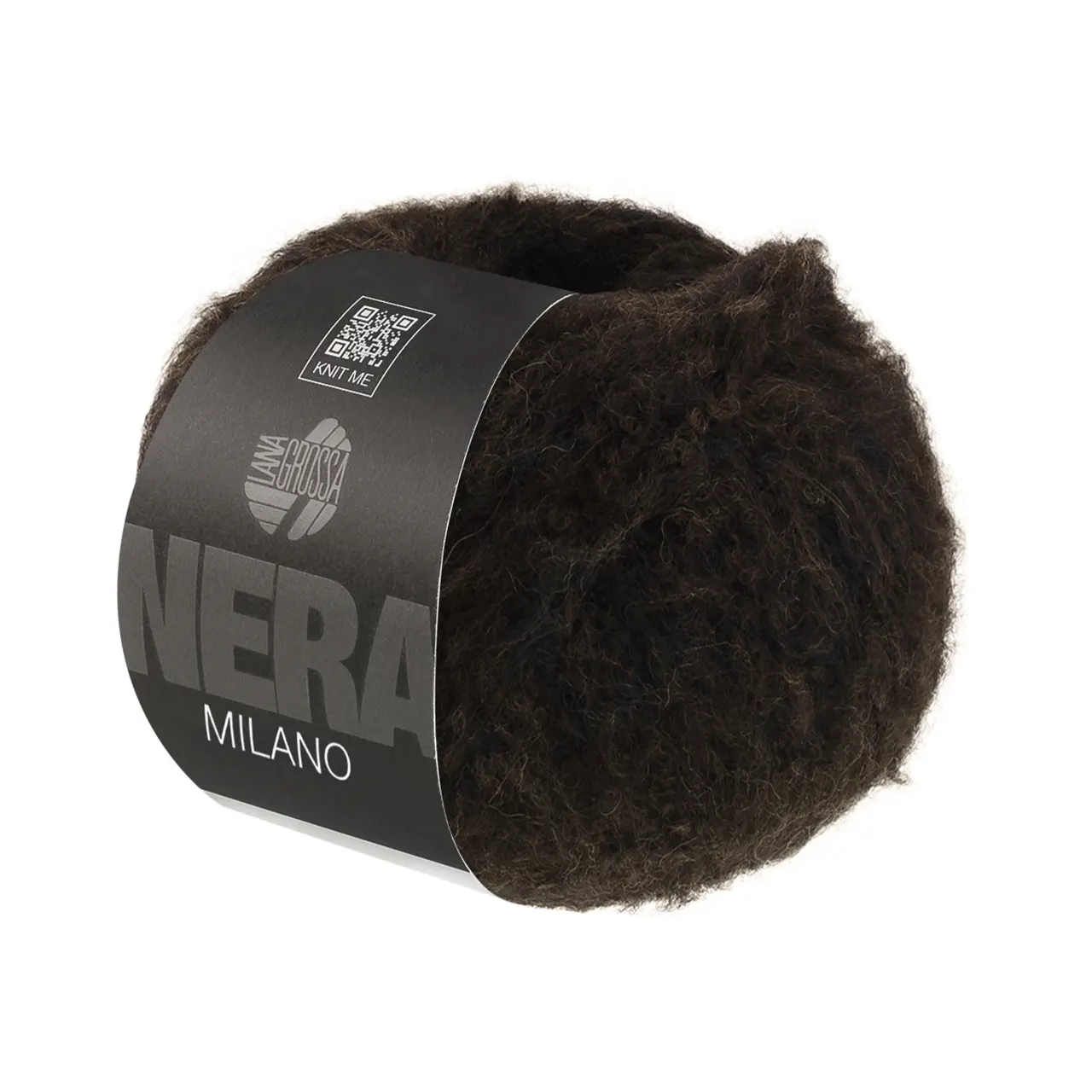 Milano 4 Schwarzbraun von Lana Grossa. Weich aufgebürstetes Garn mit Baby Alpaka & Merino in edlen Bicolor-Tönen