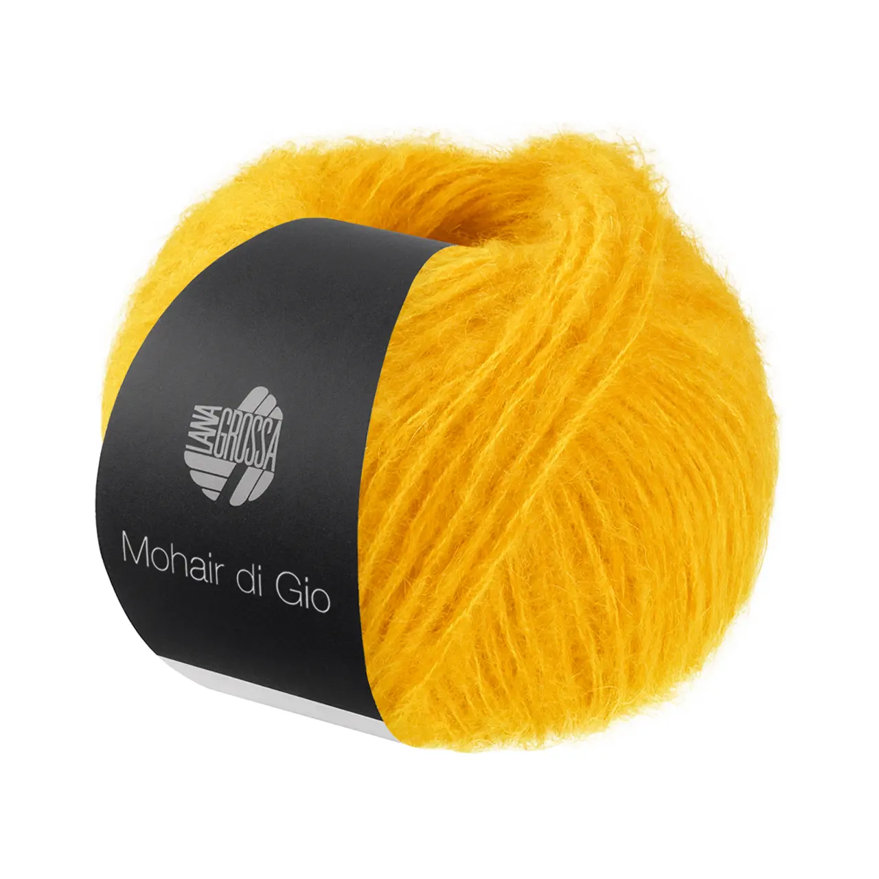 Mohair Di Gio 20 Dottergelb von Lana Grossa. Locker verzwirntes Garn aus superfeinen Merinofasern und Superkid Mohair